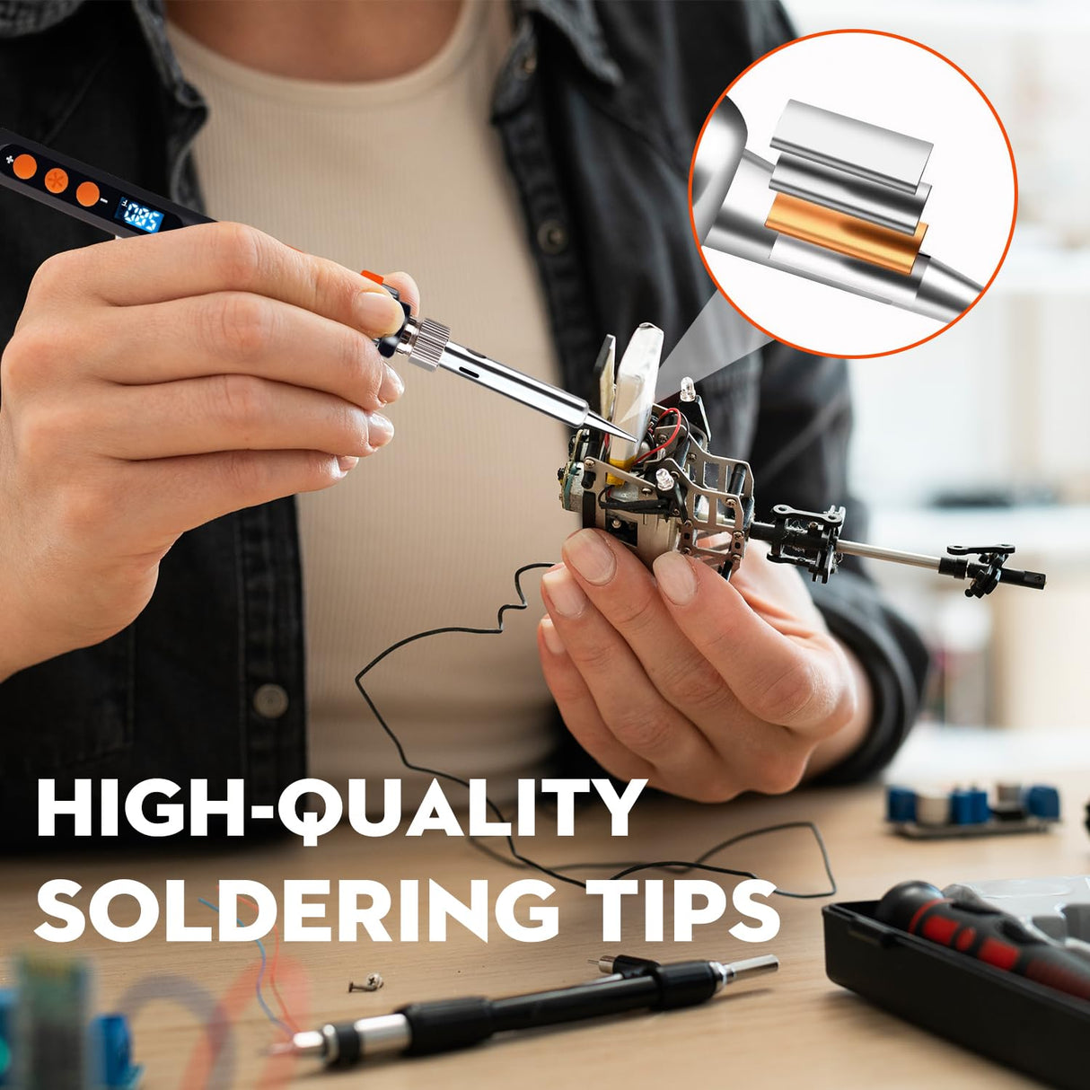 LDK Soldering Iron Kit, 100W Digital Soldering Iron Cautin for Electronics, Soldering Iron Pen Soldering Gun Jewelry Welding Kit with 5pcs Tips, Stand, Solder, Solder Paste, Solder Sucker, Tweezers LDK