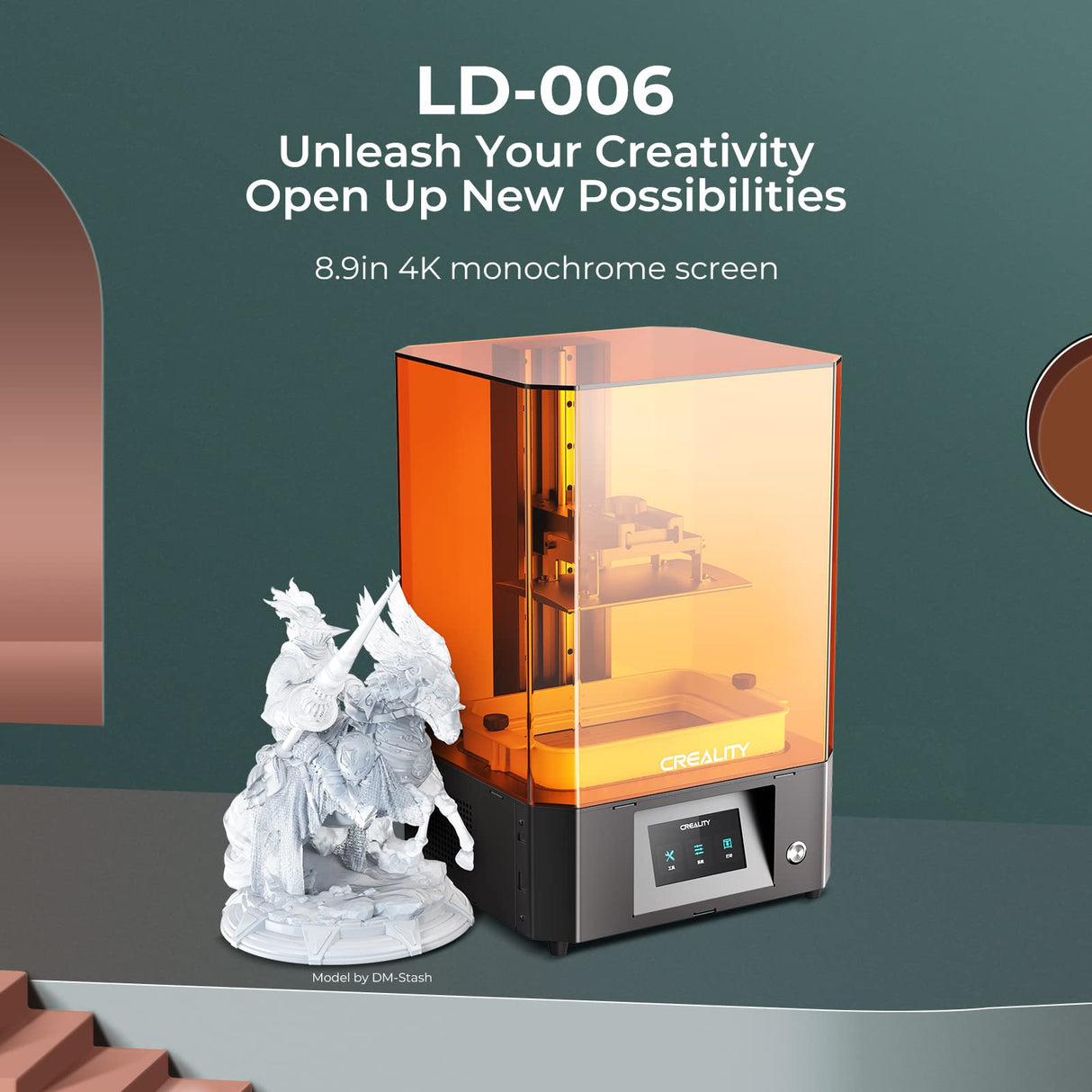 Creality Resin 3D Printer LD-006 8.9 Inch Ultra 4K Monochrome LCD Upgraded UV Resin Photocuring Printer with Fast and Precise Printing Print Size of 7.55×4.72×9.84 Inch Creality