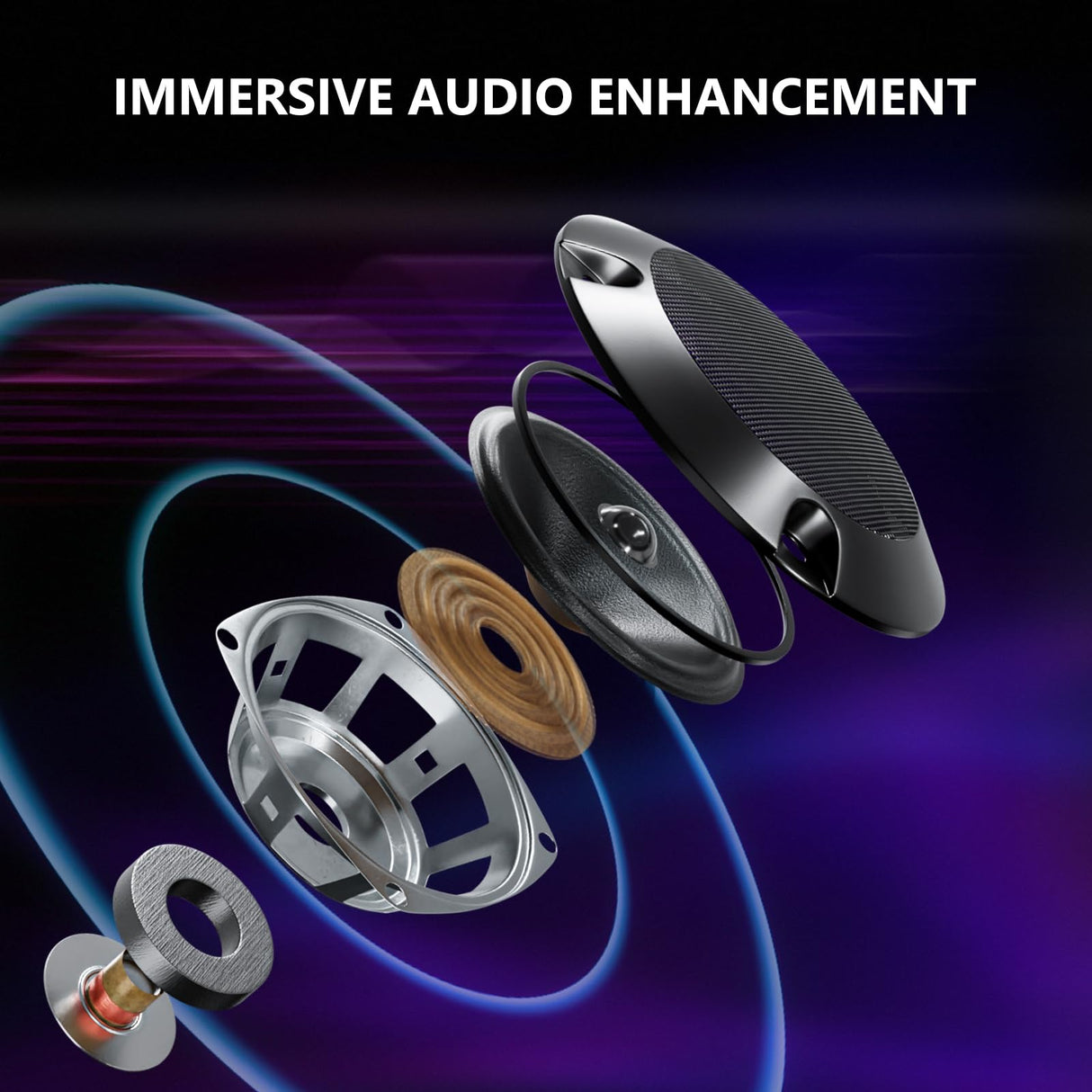 HOFFREE Gaming Chair Massage with Bluetooth Speakers and Led Lights Ergonomic Computer Gaming Chair with Footrest RGB Video Game Chair with High Back Lumbar Support Red and Black HOFFREE