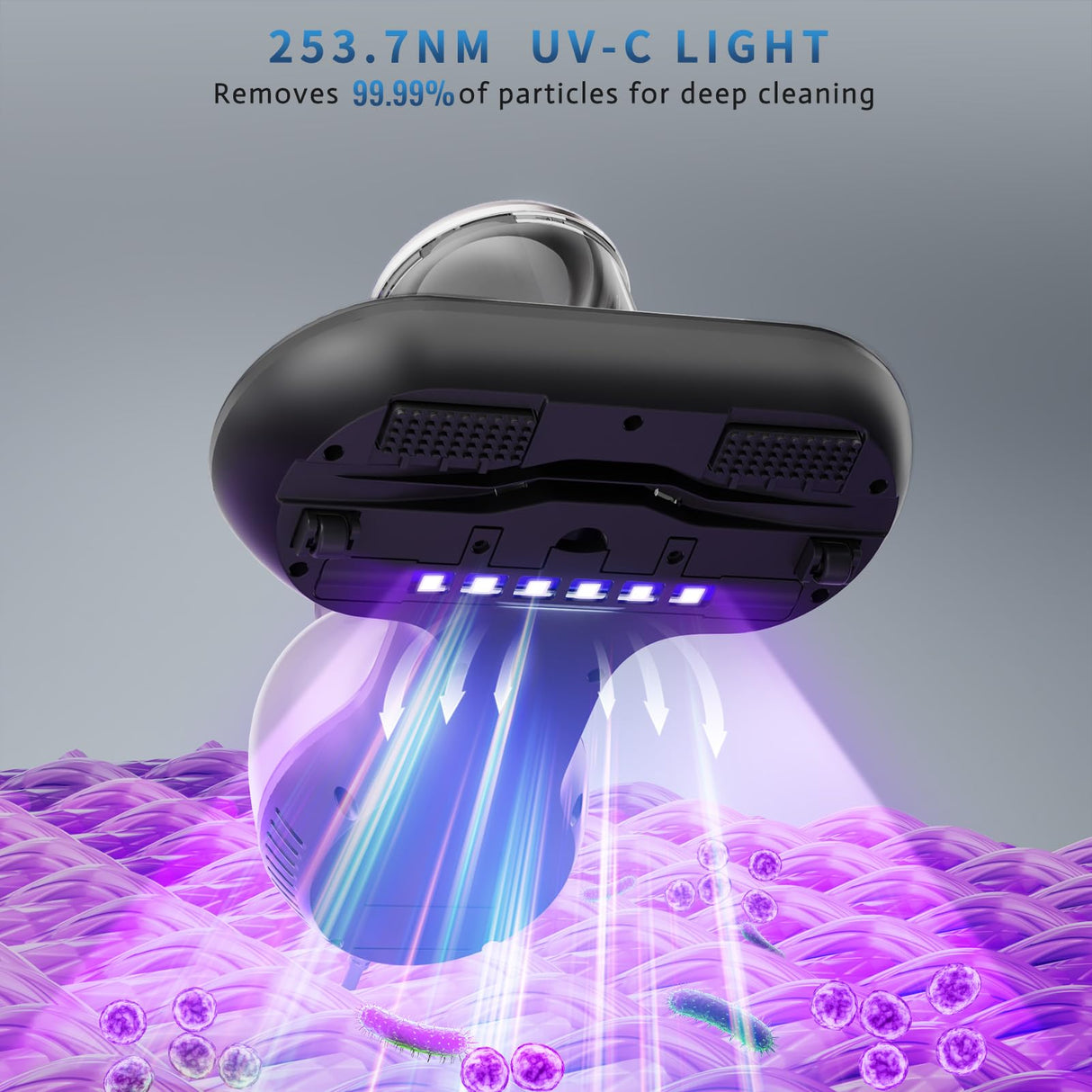 Mattress Vacuum Cleaner, Handheld UV Bed Vacuum Cleaner 16KPa & 12800 Vibrations Per/Min Upgraded Effectively Clean Up Bed, Pillows, Cloth Sofas, Carpets and Ther Fabric Surfaces Hersven