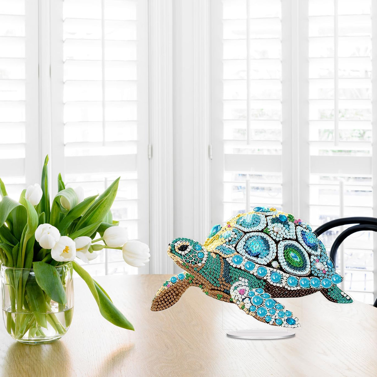 ARPADAMO Diamond Art Tabletop kit for Adult,DIY Diamonds Painting kit,Sea Turtles Diamonds Painting for Adult, 7.8x4.7 inch Acrylic Diamonds Painting Board Kit, Special Crystal Diamond ARPADAMO