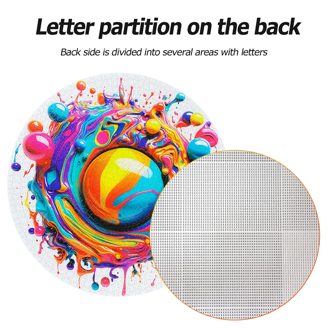 Bgraamiens Puzzle-Paint Splashes-1000 Pieces Gradient Colorful Impossible Puzzle for Adult,Hard Challenge Puzzle for Adult Bgraamiens