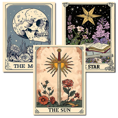 3 Pack Tarot Diamond Art Kits for Adults - Diamond Painting Kits for Adults Beginner, DIY 5D Full Drill Gem Art for Home Wall Decor 12x16 inch
