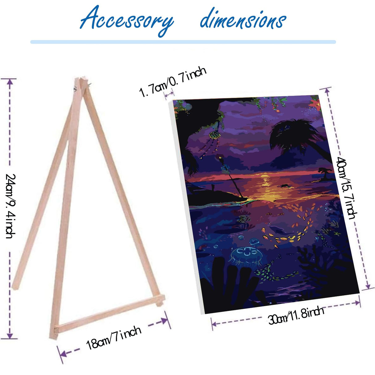 hyzsj Paint by Numbers Kit for Adults with Frame,Sea Animal Paint by Numbers for Adults, Paint by Number with Easel, DIY Paint by Number Kits for Home Wall Decor(Sunset 11.8x15.7inch hyzsj