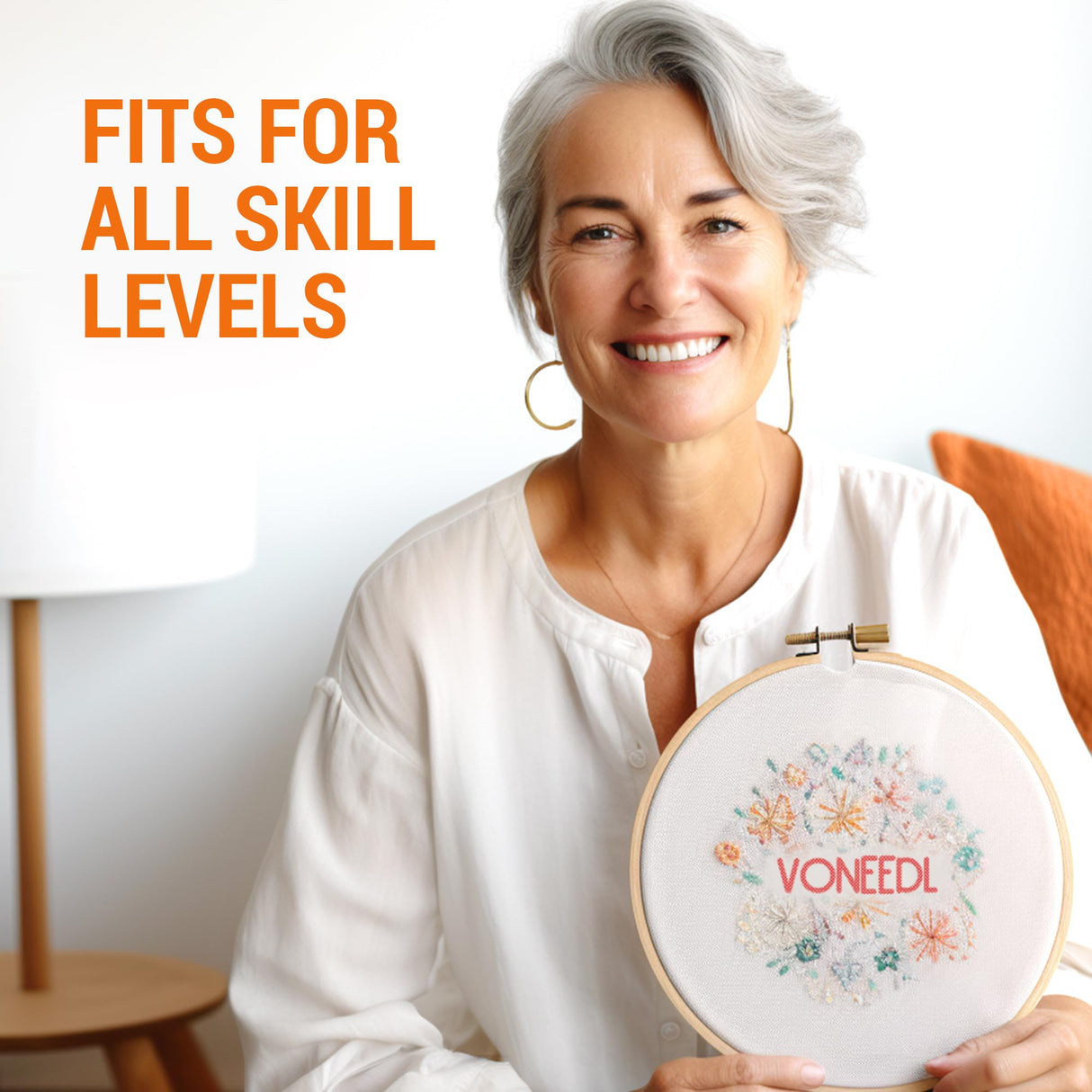 VONEEDL 50 Large Eye Heavy Duty Needles - 5 Sizes Easy to Thread Sharp Point Needles Perfect for Hand Sewing, Knitting, Crewel Darning, Crafting, and DIY VONEEDL