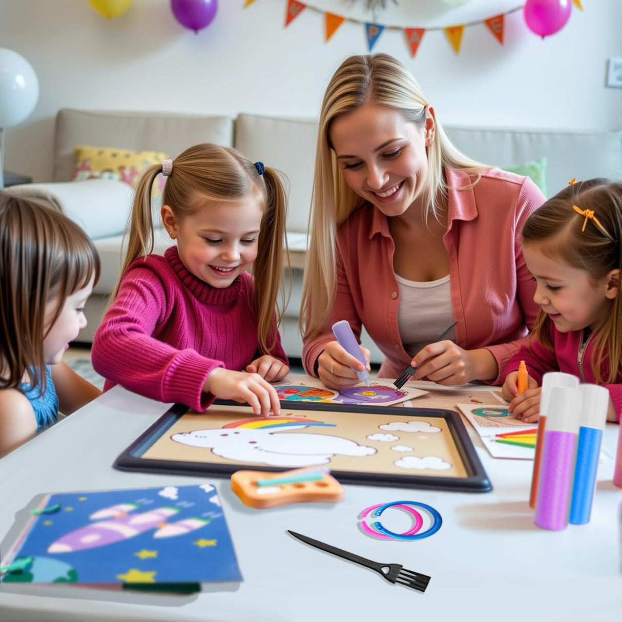 OTAOD 32 Pcs Sand Art Kits for Kids, 16 Color Art Sand kit Scenic Sand with 16 Sheets Animal Sand Art Painting Cards, DIY Crafts Set for Girls and Boys, Arts and Crafts for Kids Ages 6-12 OTAOD