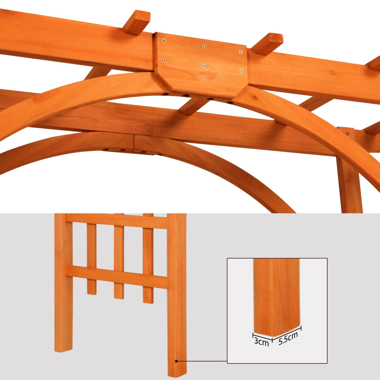 Yaheetech Horticulture Garden Arches 7FT Wood Backdrop Stand Wooden Garden Trellis Arbor Climbing Arbor Arch for Ceremony Planting Garden Patio Greenhouse Decoration Decor Yaheetech