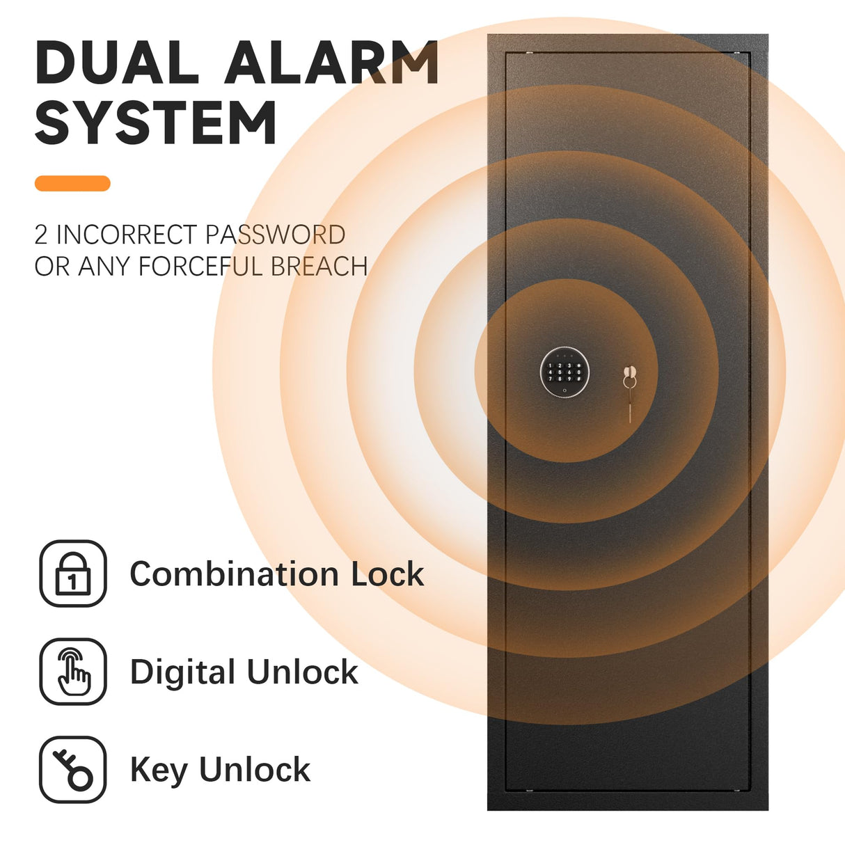 INTERGREAT 10-12 Gun Safe for Home Rifle and Pistols, Gun Safe for Pistol and Shotguns with Digital Kaypad, Long Gun Cabinet with Multifunction Lock, 3 Adjustable Shelves,Pockets INTERGREAT