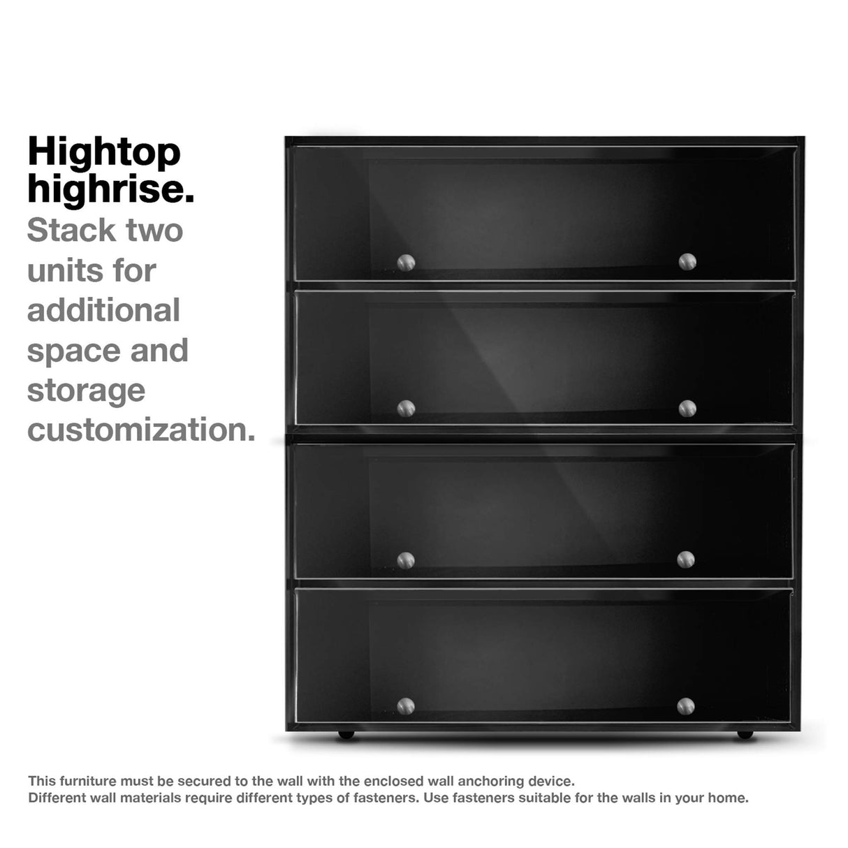 Sneaker Throne Shoe Rack with Lights for Up To 6 Pairs - Black Wooden Shoe Shelf with Sliding Doors for Bedrooms, Outdoors, Garages Sneaker Throne