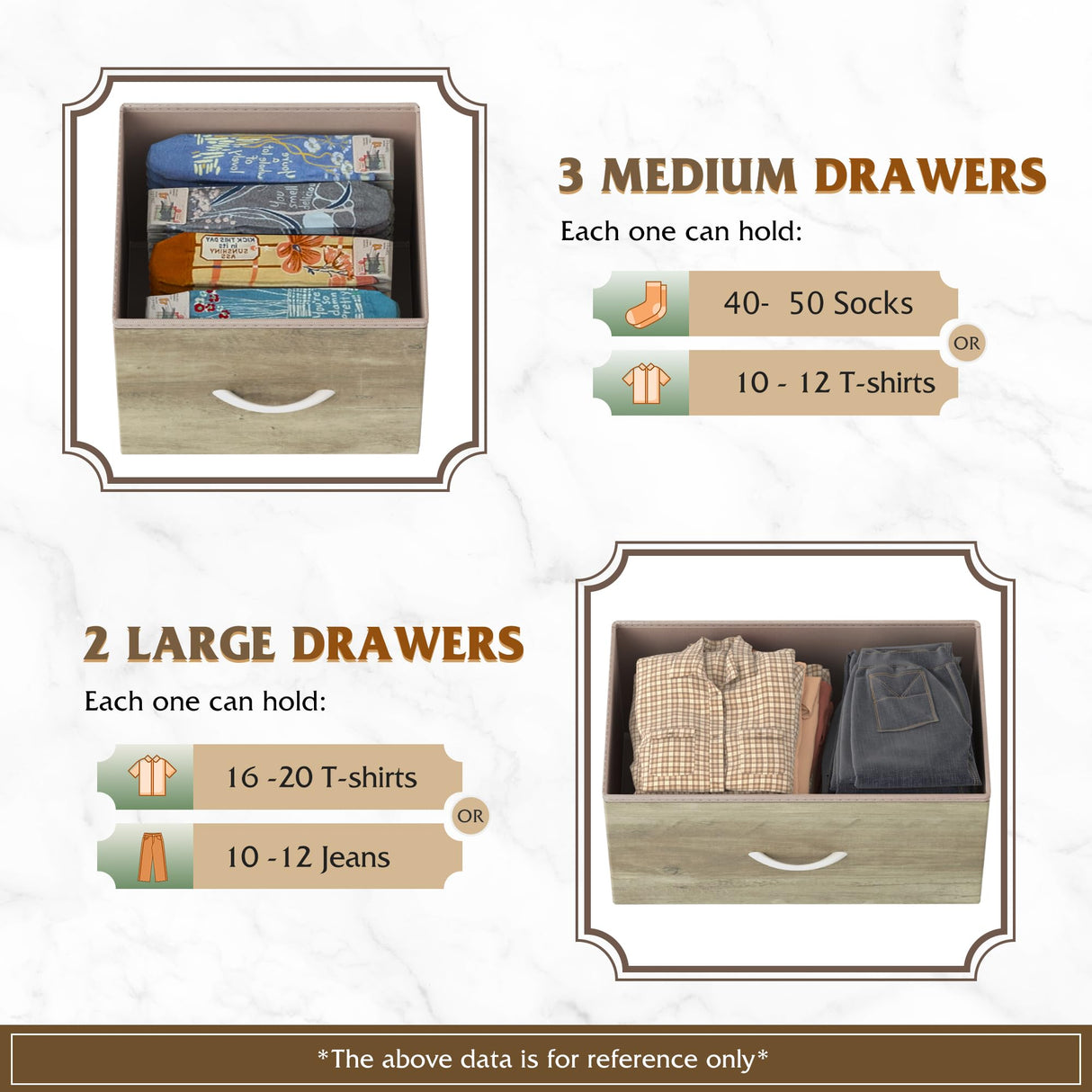 WLIVE Dresser for Bedroom with 5 Drawers, Wide Chest of Drawers, Fabric Dresser, Storage Organizer Unit with Fabric Bins for Closet, Living Room, Hallway, Greige Oak WLIVE