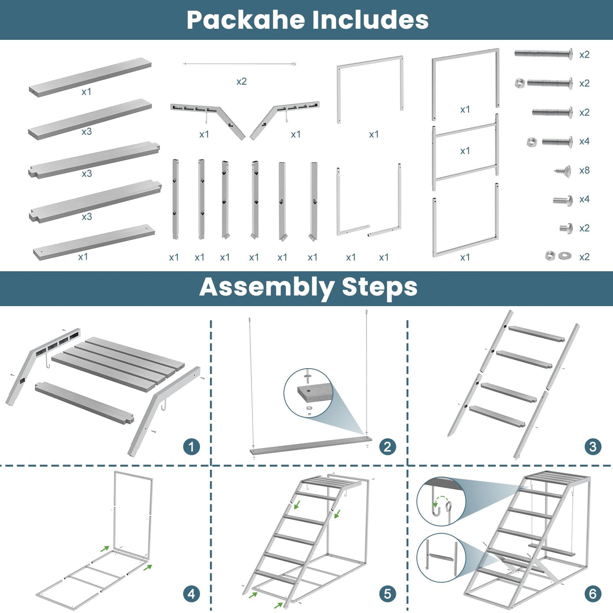 Chicken Coop, Chicken Perches with Swing, Chicken Roosting Bars, Chicken Activity Play Toys, Wooden Chicken Ladder for Pet's Healthy & Happy, Suitable for Backyard Farm Nandae