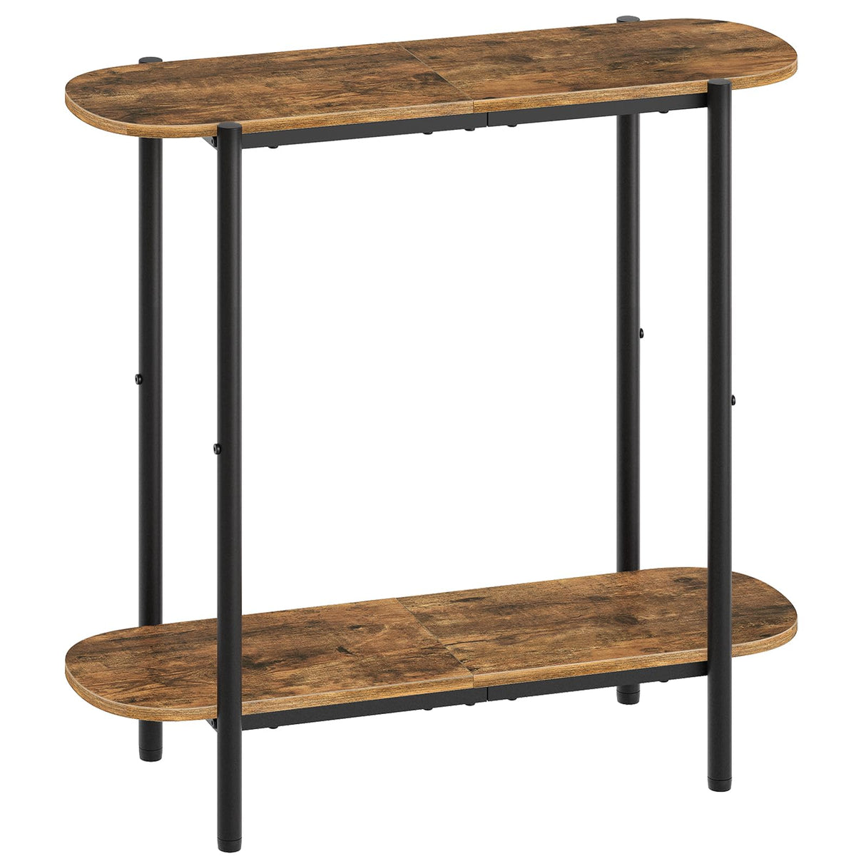 YATINEY Narrow Console Table, 2-Tier Small Entryway Table, 29.5" Thin Sofa Table with Storage, Behind Couch Table, Display Table, for Living Room, Hallway, Entryway, Rustic Brown and Black CT01BR YATINEY