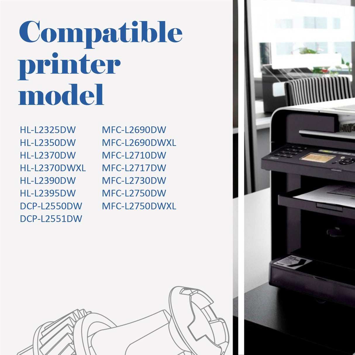 TN760 Toner for Brother Printer: Replacement for Brother TN730 TN 760 TN-730/TN-760 TN-760 TN-730 High Yield Black Cartridge MFC-L2710DW MFC-L2750DW DCP-L2550DW HL-L2350DW HL-L2395DW HL-L2370DW 2 Pack Toner H-Party