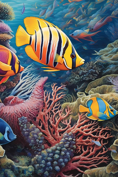 GUAIEUW Diamond Painting Kits 5D Tropical Fish Under The Sea Diamond Art with Accessories & Tools Fish Painting with Diamond Relaxation and Home Wall Decor 12x16 inch