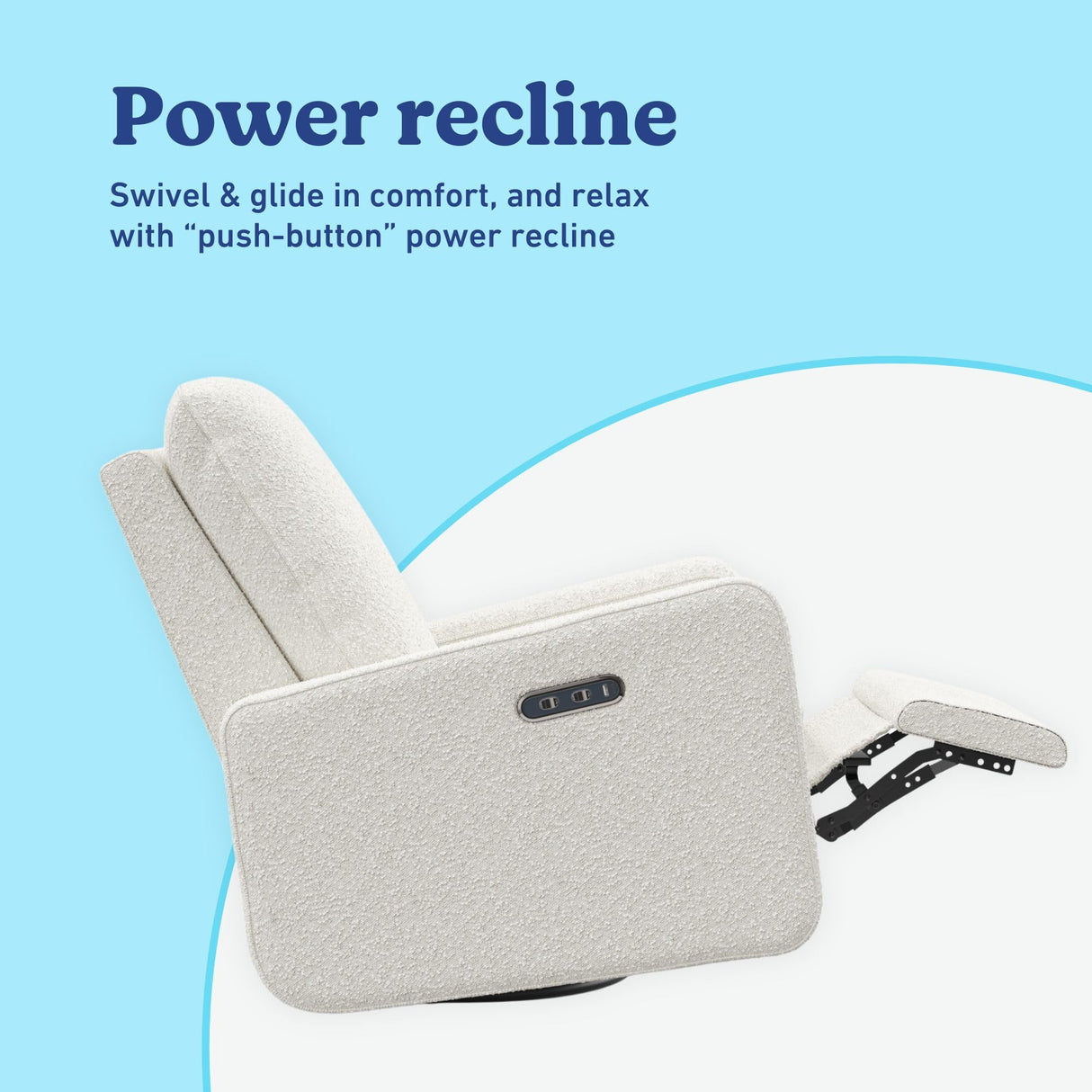 Graco Teddi Power Recliner Swivel Glider (Ivory Boucle) – Electronic Power Recline, USB-A & USB-C Charger, Premium Cushioning & Comfort Graco