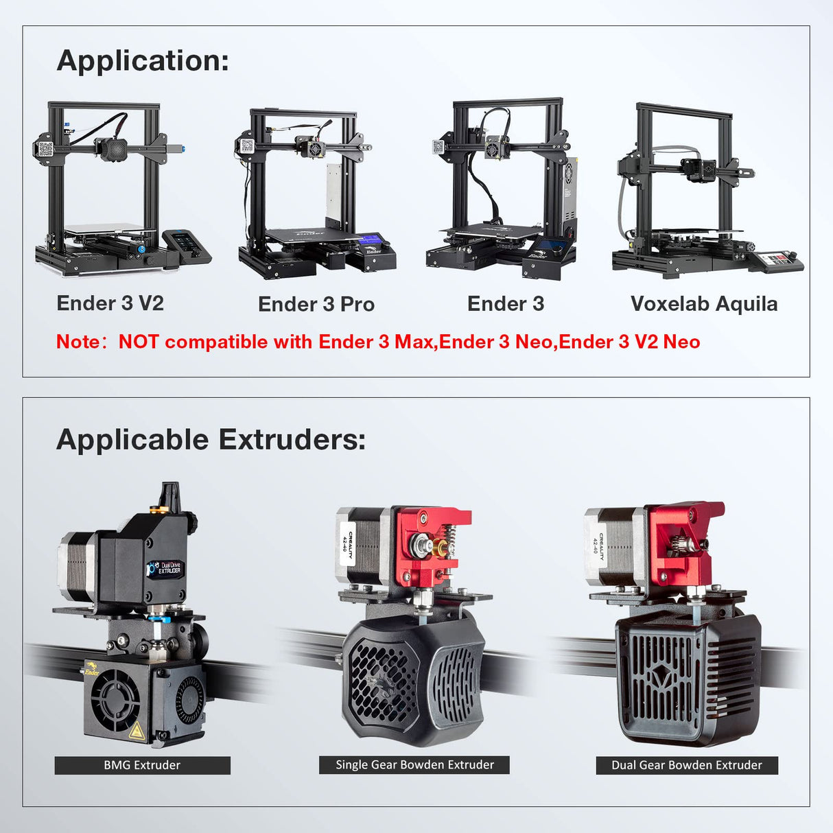 UniTak3D Ender 3 Direct Drive Upgrade Conversion Bracket for Ender 3 V2,Ender 3 Pro and Voxelab Aquila 3D Printer for B-MG&Dual Gear&Bowden Extruder(NOT for Neo Series,Extruder&Hotend NOT Include) UniTak3D