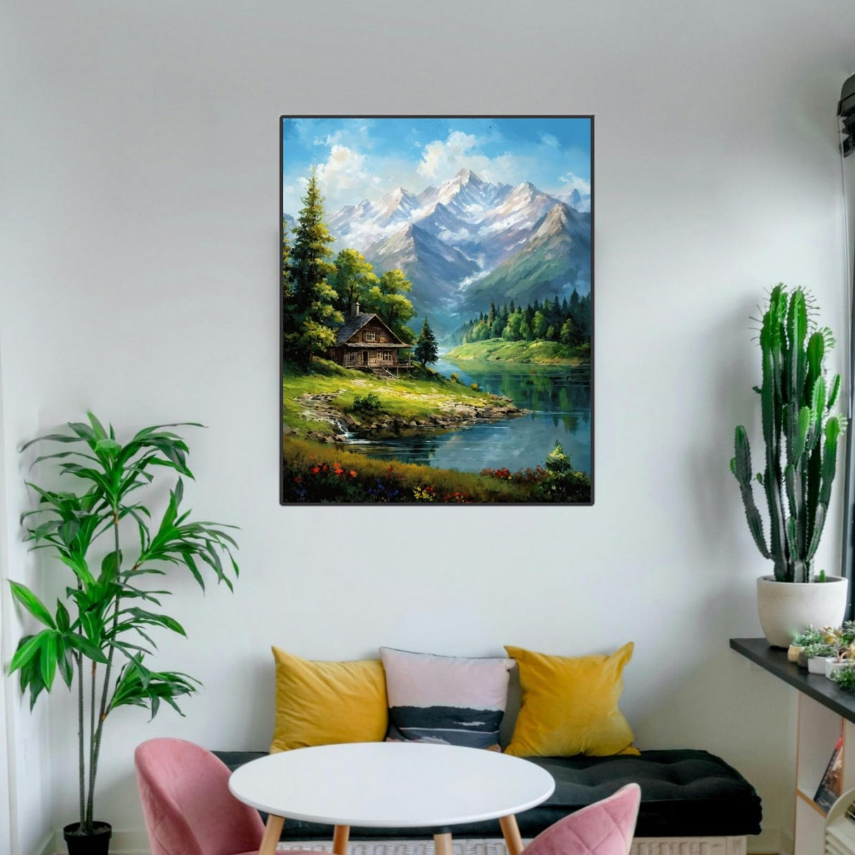 Mountain Paint By Numbers Kit For Adults Landscape Adult Paint By Number Kits Canvas Painting Kit For Beginner Adults' Paint-By-Number Kits Oil Painting Kits For Gift Home Wall Decor 16x20 Inch ldazao