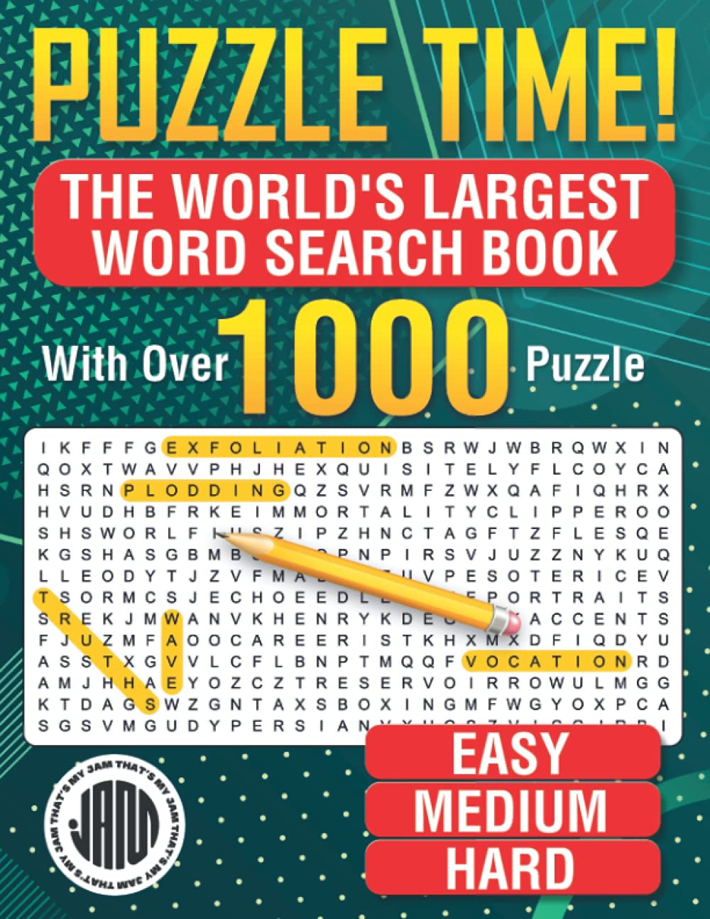 Puzzle Time! The World's Largest Word Search Book: With Over 1,000 Puzzles (Easy, Medium, Hard) WoodArtSupply