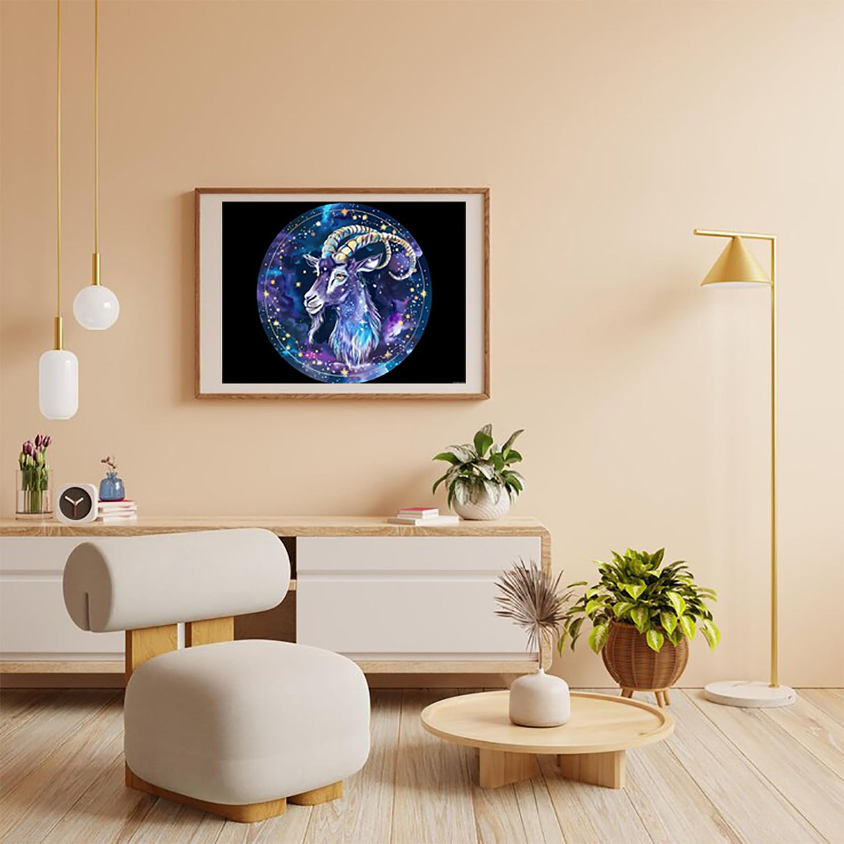 Zodiac Capricorn Sign Funny DIY Diamond Painting Kits Art Kit Full Drill Wall Arts Picture Decor 12x16 inch UPABLUNSO