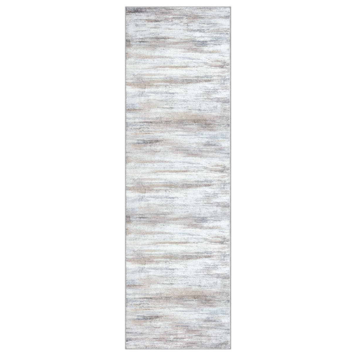 KOZYFLY Modern Abstract Kitchen Runner Rug, 2x6 Washable Rug Runner Non-Slip Soft Striped Hallway Runner Rugs, Beige Print Distressed Carpet Runner for Entryway Bathroom Laundry Room Foyer KOZYFLY