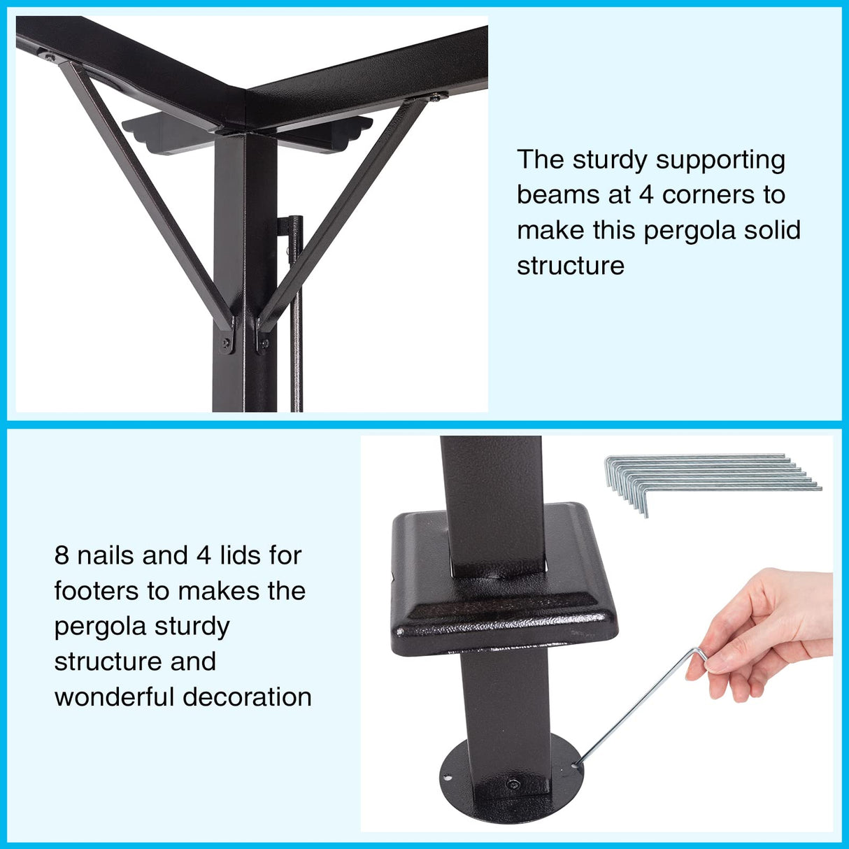 VINGLI 9’ x 12’ Outdoor Pergola with Adjustable Canopy, Steel Arched Patio Pergola Grape Trellis Pavilion Grill Gazebo for Backyard and Garden (Beige-9'x12') VINGLI