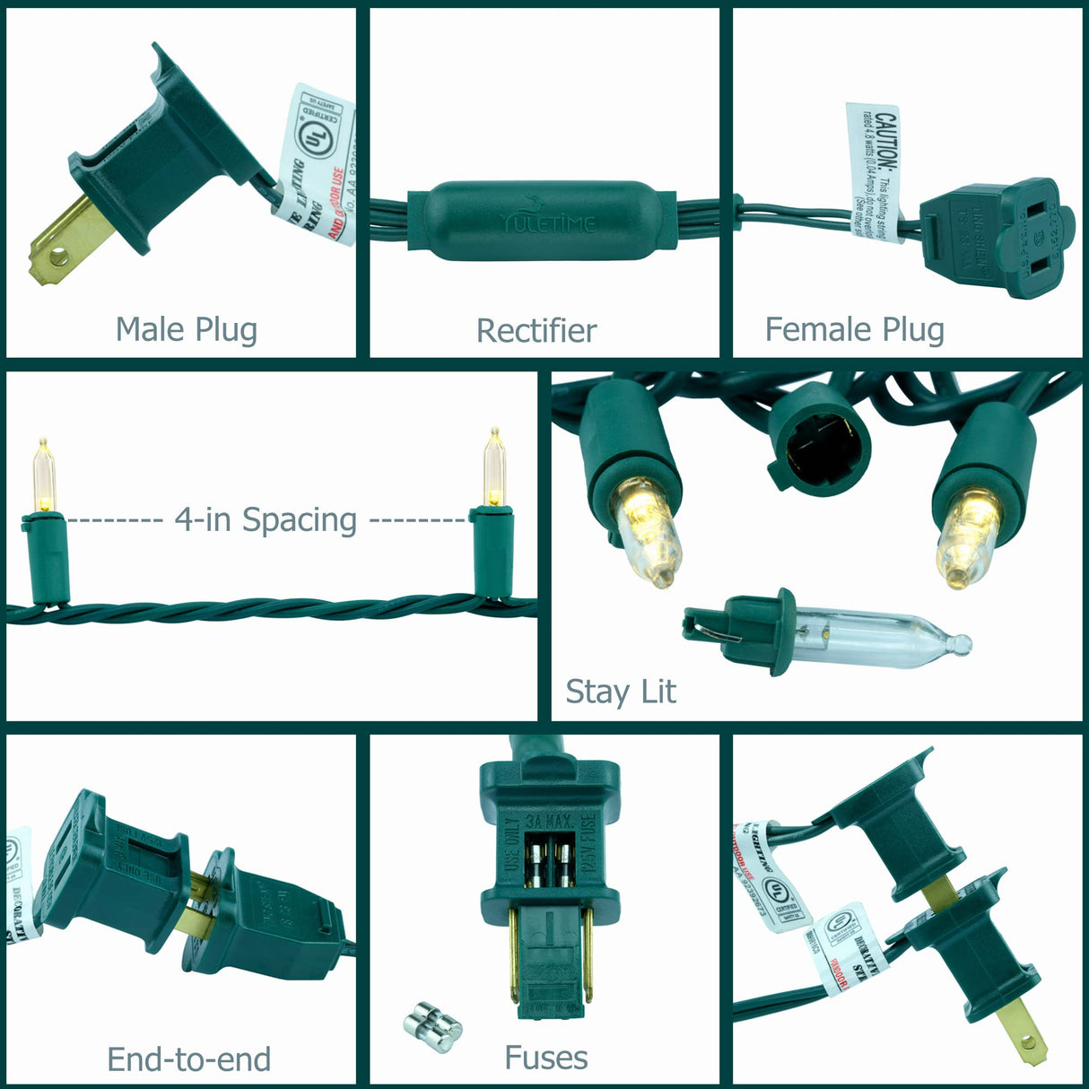 YULETIME Warm White Christmas Lights, 66 Feet 200 Count UL Certified Commercial Grade Holiday String Light Set (Warm White) YULETIME