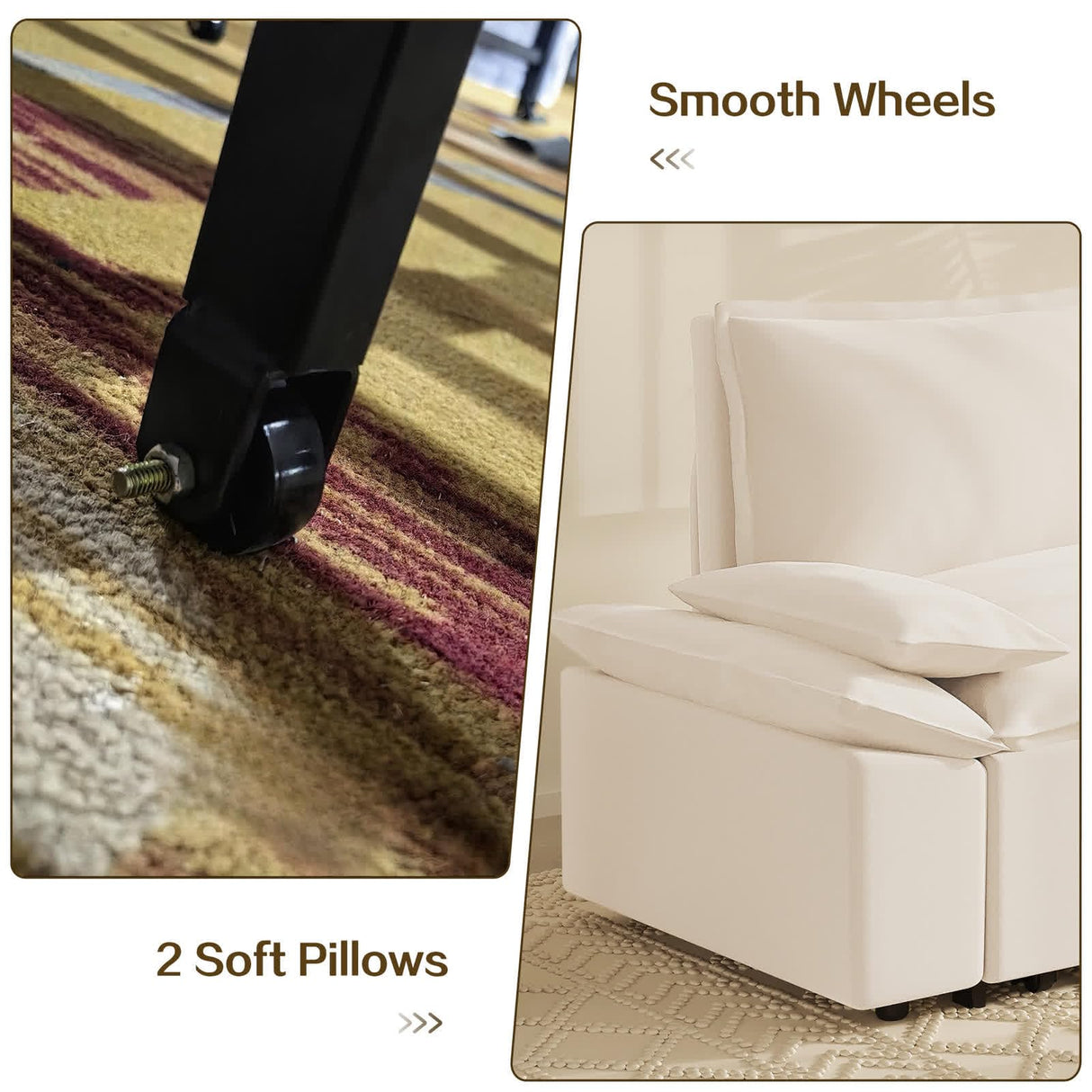 UPYOOE 70.1" Futon Sofa Bed Queen Size, Pull Out Bed, 3-in-1 Convertible Sleeper Sofa with 2 Soft Pillows, Modern Velvet Futon Couch for Living Room, Small Space, Apartment, Bedroom, Beige UPYOOE