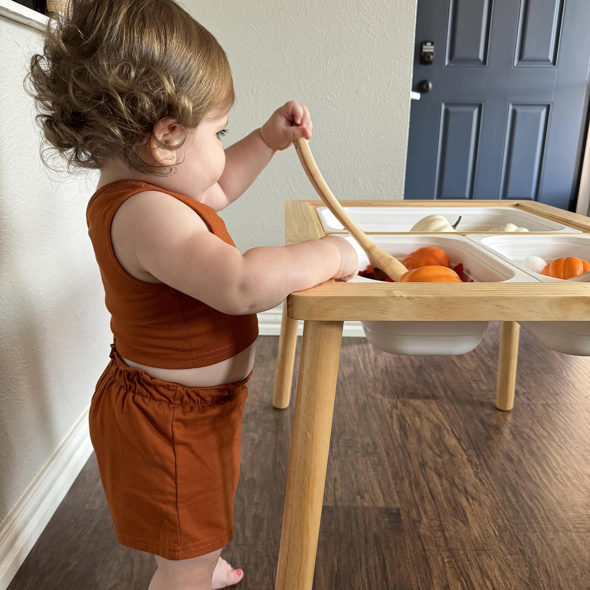 Beright Kids Table, Play Sand Table Indoor Sensory Table, with 3 Storage Bin for Kids, Perfect Choice for Christmas Thanksgiving Gift Beright