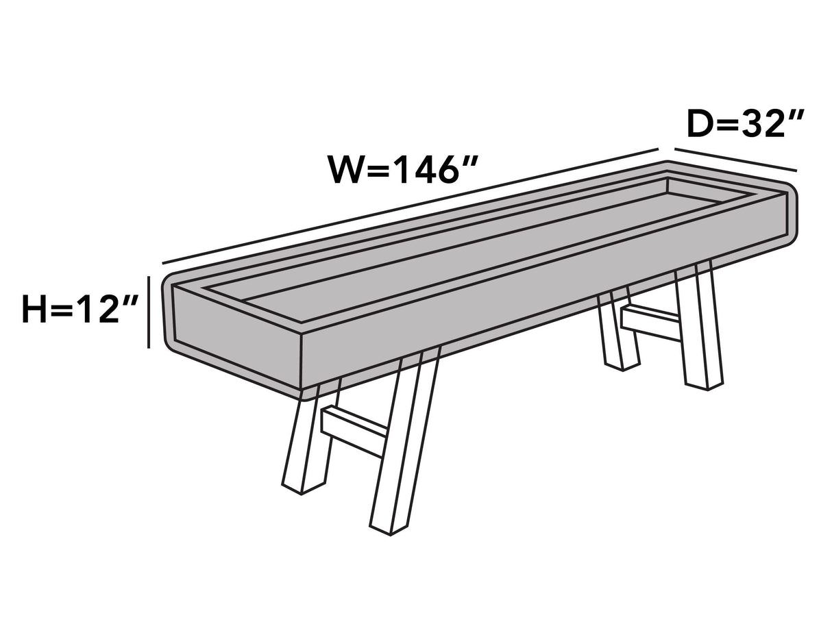 Covermates Shuffleboard Table Cover - Water-Resistant Indoor/Outdoor Cover, Weather Resistant Heavy Duty Table Game Cover, Elite 300D Polyester, 146W x 32D x 12H, Khaki Covermates