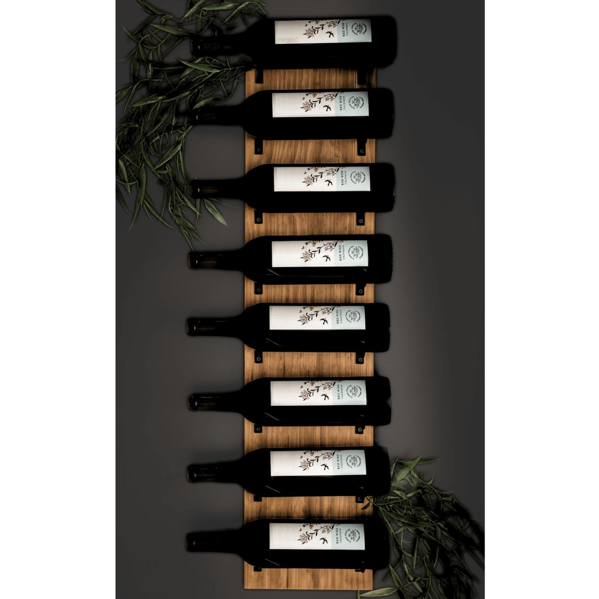 Blue River Goods Wine Rack Wall Mounted | 8 Bottle Storage | Wooden Wine Rack for Wall Wine Rack Display | Wall Mount Wine Rack with Black Brackets | Wall-Mounted Wine Racks | Wall Mounted Wine Racks Blue River Goods