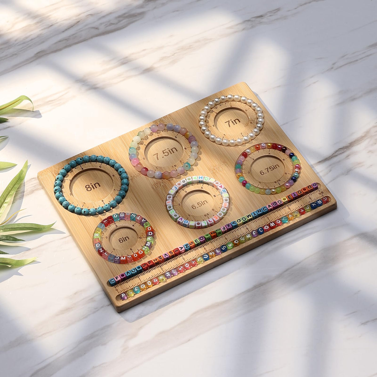 Petoysoso Bead Board for Jewelry Making, Bamboo Beading Board for Jewelry Bracelet Making, DIY Bracelet Bead Board Petoysoso