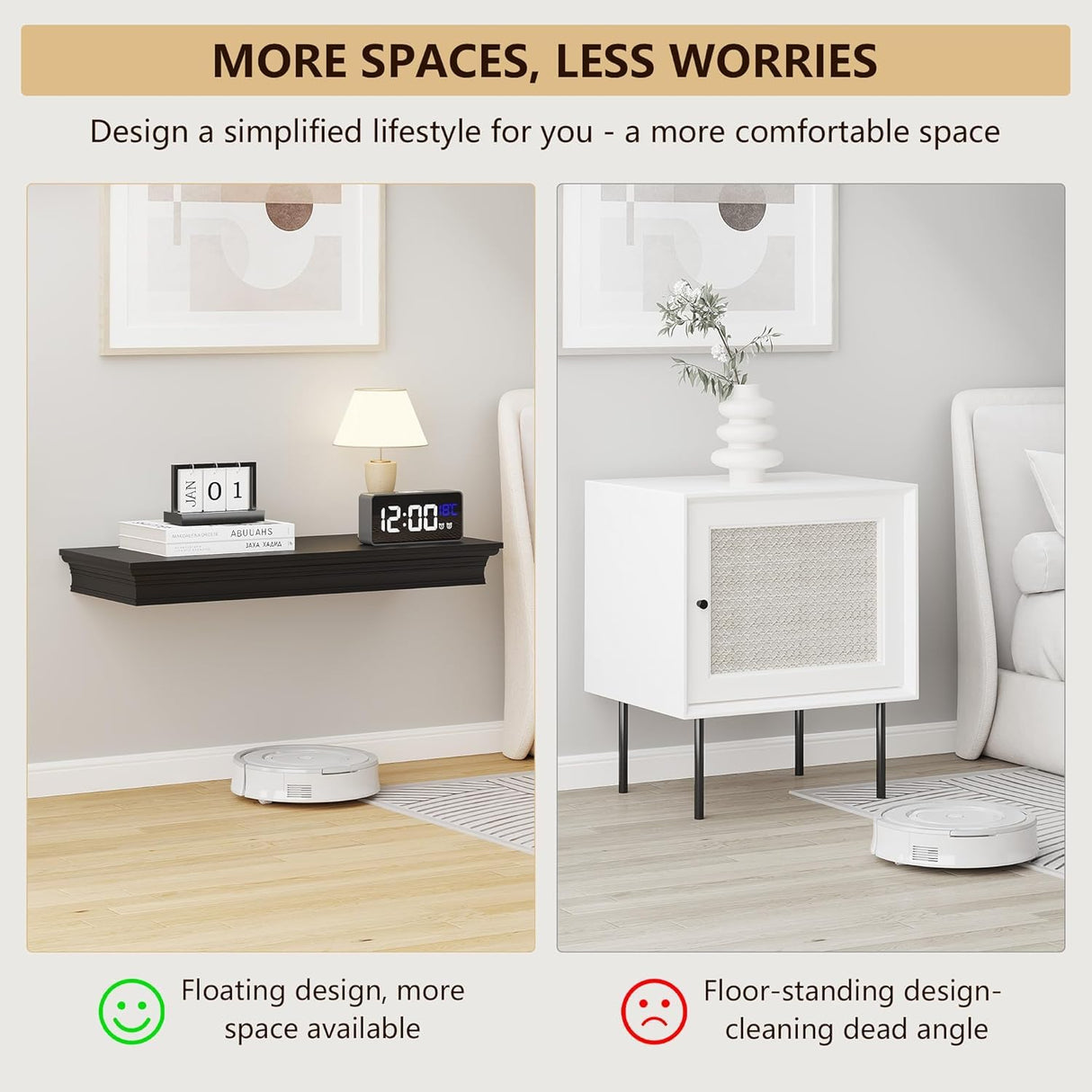 Eylar Intact Secret Home Decor with Hidden Storage, Floating Night Stand with Gun Drawer, Space-Saving Gun Shelf for Bedroom, Hallway, Office, Solid Wood (Black) Eylar