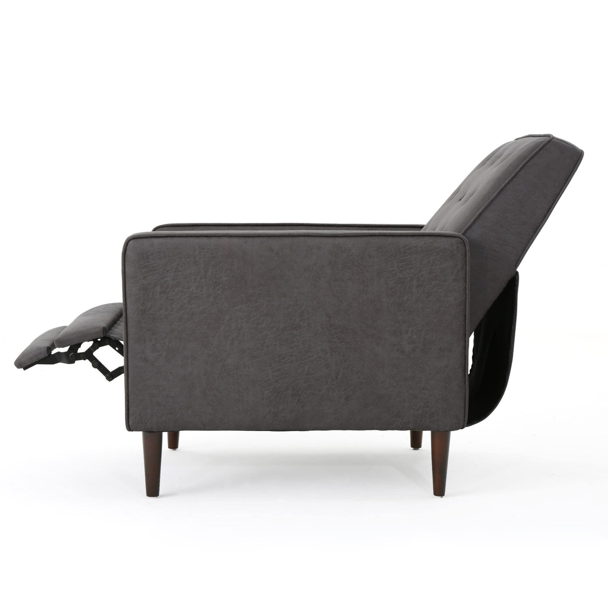Christopher Knight Home Mervynn Mid-Century Modern Microfiber Recliner, Slate / Dark Espresso Christopher Knight Home
