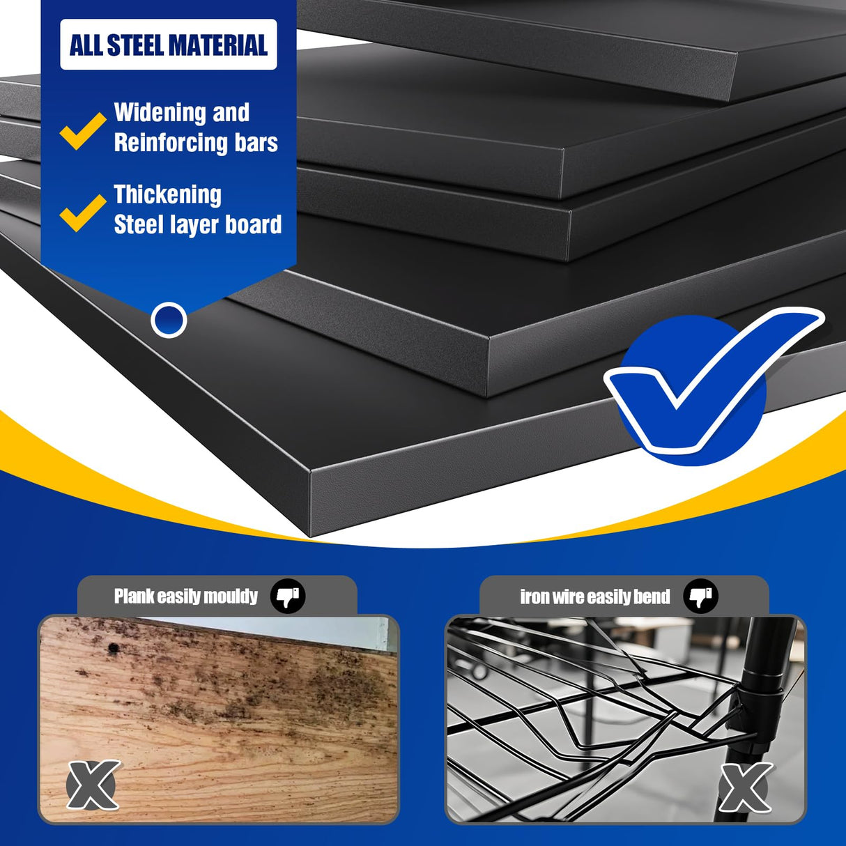 72"H Garage Shelving Heavy Duty Garage Storage Shelves,3000LBs Metal Shelving Unit 5T Adjustable Industrial Utility Shelf Black Organization Rack for Warehouse Storage,72"H x 35.4"W x 15.7"D RPGHJJ