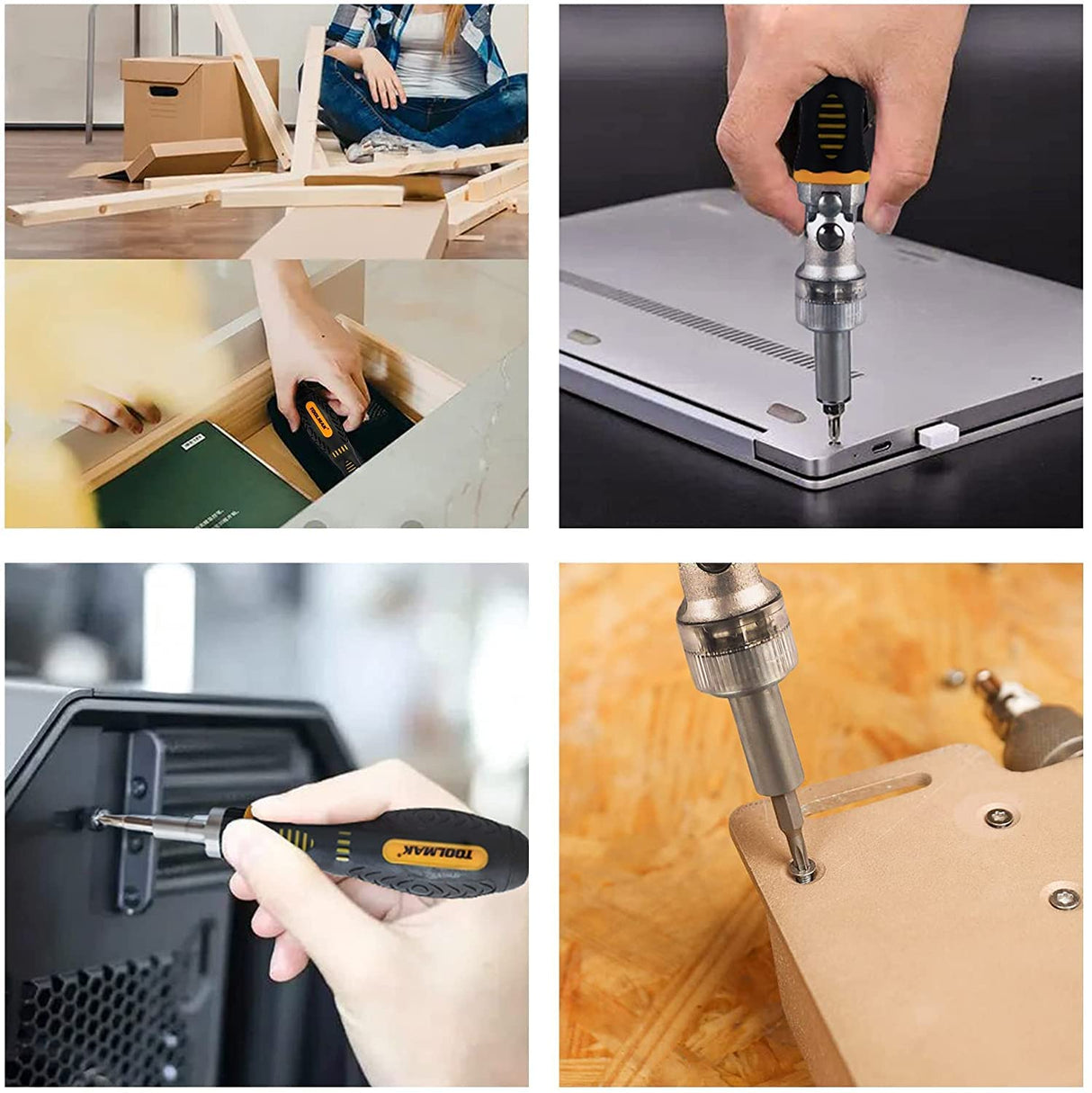 TOOLMAK 61pcs Ratcheting Screwdriver Set,Socket Set,Precision Screwdriver Bit Set with Rotatable Ratchet Handles & Storage Case,Household Repair Tool Kits for Bike Watches and glasses,phones etc... TOOLMAK