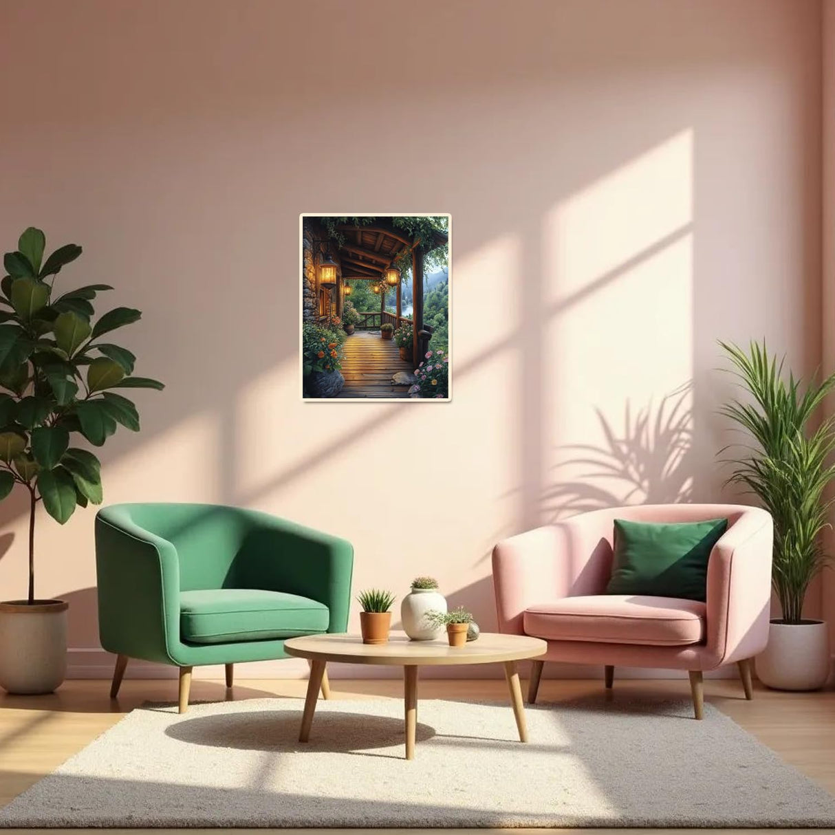 obterie Landscape Paint by Numbers Kit for Adults Beginner Garden Oil Painting Kit Adult Paint by Number Kits on Canvas DIY Painting for Beginners Art by Numbers for Gifts Home Wall Decor 16x20 Inch obterie