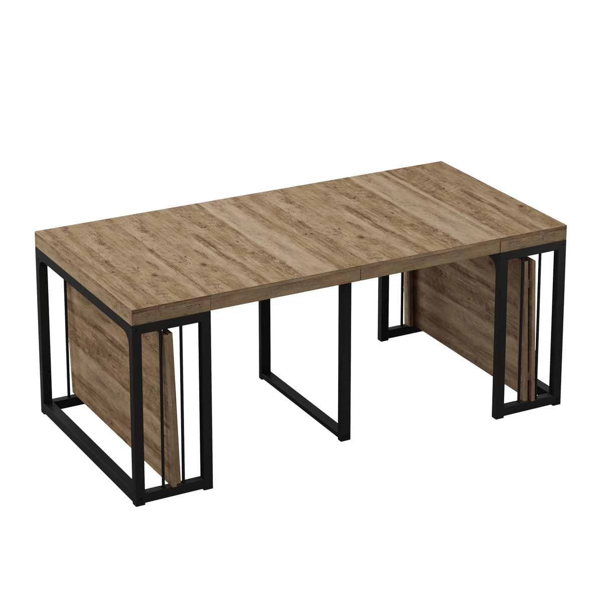 NTYUNRR 23.6" - 118" Extendable Dining Room Table, Modern Extra Long Folding Dining Tables for 2-10 People, Outdoor Patio Furniture Set, Adjustable Kitchen Dinner Table, Ancient Wood NTYUNRR