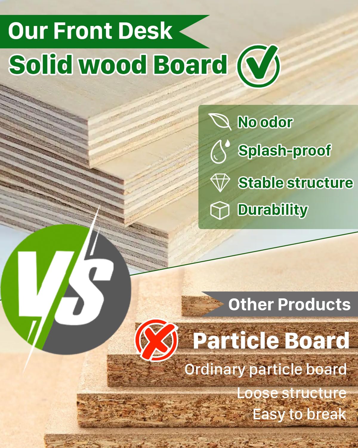 Modern Reception Desk with Counter, Solid Wood Retail Counter with Lockable Drawer & Shelves, White Front Desk for Checkout, Lobby, Beauty Salon, Barber and Office (63in,Left) Generic