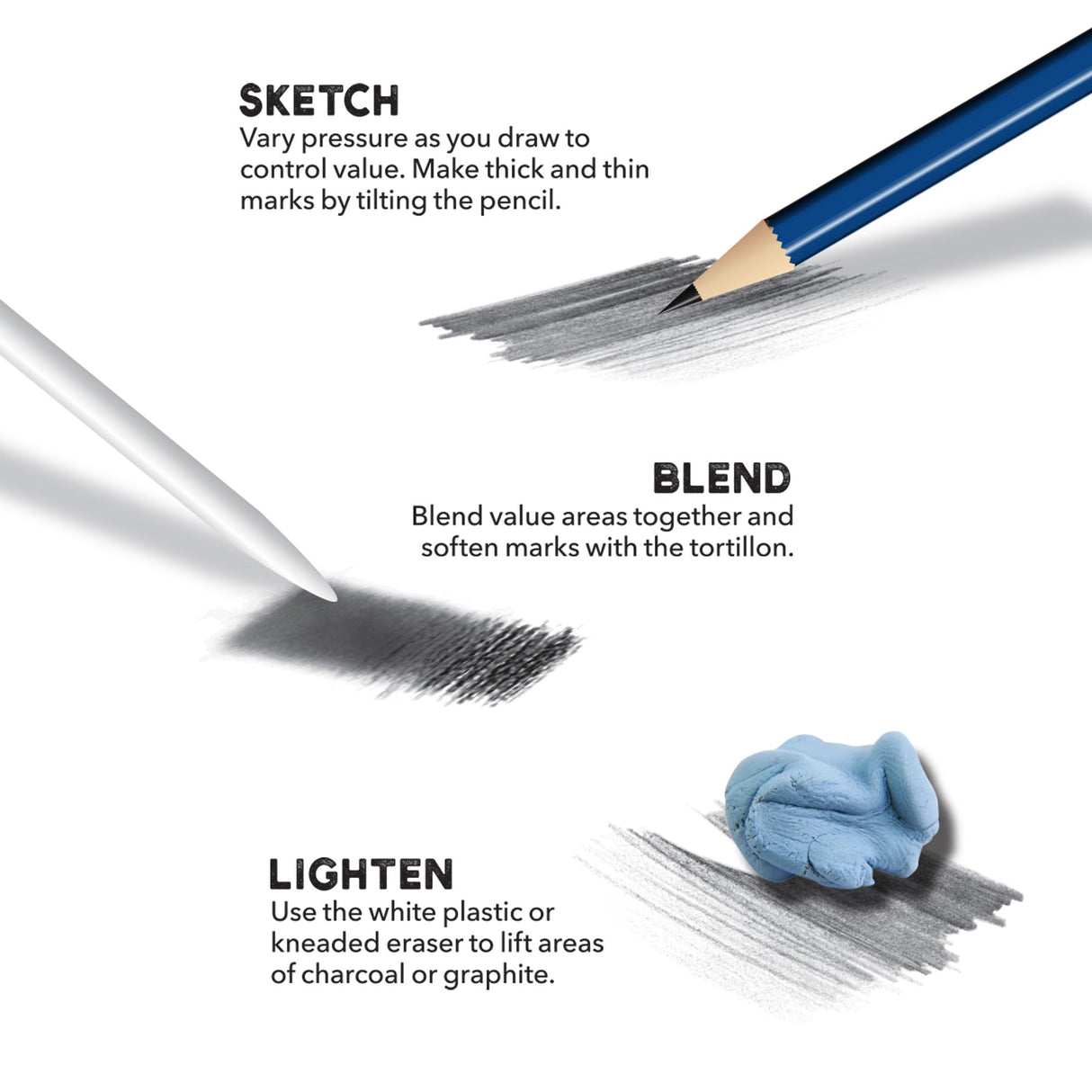 ArtSkills Sketch Pencils for Drawing, Graphite Art Pencil Set for Sketching & Shading, 8pc ArtSkills