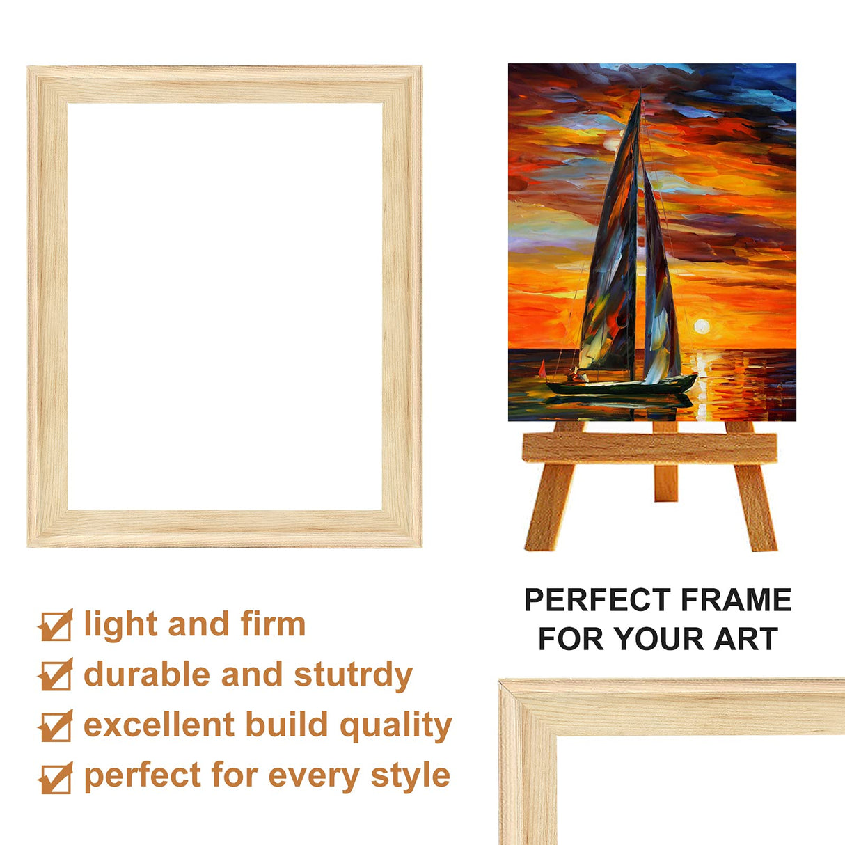 EVNEED 2 Pack DIY Canvas Stretcher Bars 16x20 Inch Canvas Frame - Easy to Assemble,Gallery Wrap Oil Frame Kits Canvas Wood Stretcher Bars for Oil Paintings, Prints, Paint by Numbers & Posters EVNEED