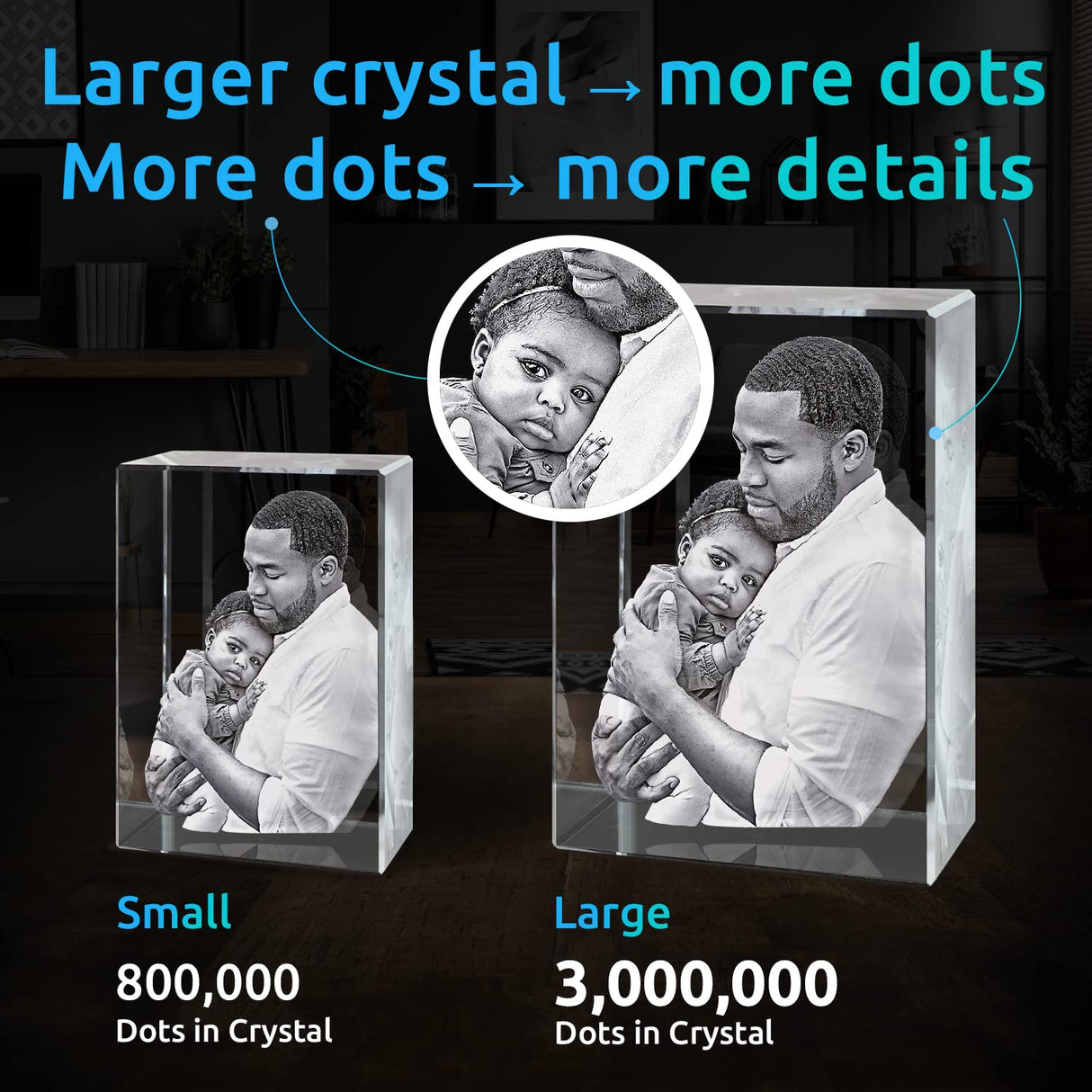 ArtPix 3D Crystal Photo, Christmas Customized Gifts for Women, Her, Wife, Men, Mom, Great Xmas Personalized Gift With Your Own Photo, Custom 3D Picture Rectangle, Couples Gifts ArtPix 3D