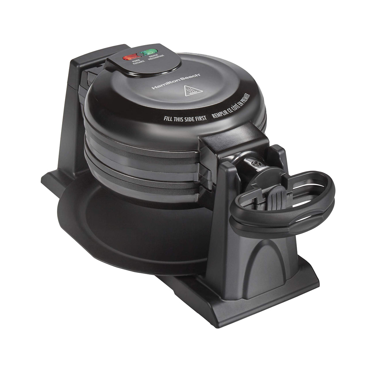 Hamilton Beach 26201 Belgian Waffle Maker with Removable Nonstick Plates, Double Flip, Makes 2 at Once, Black Hamilton Beach