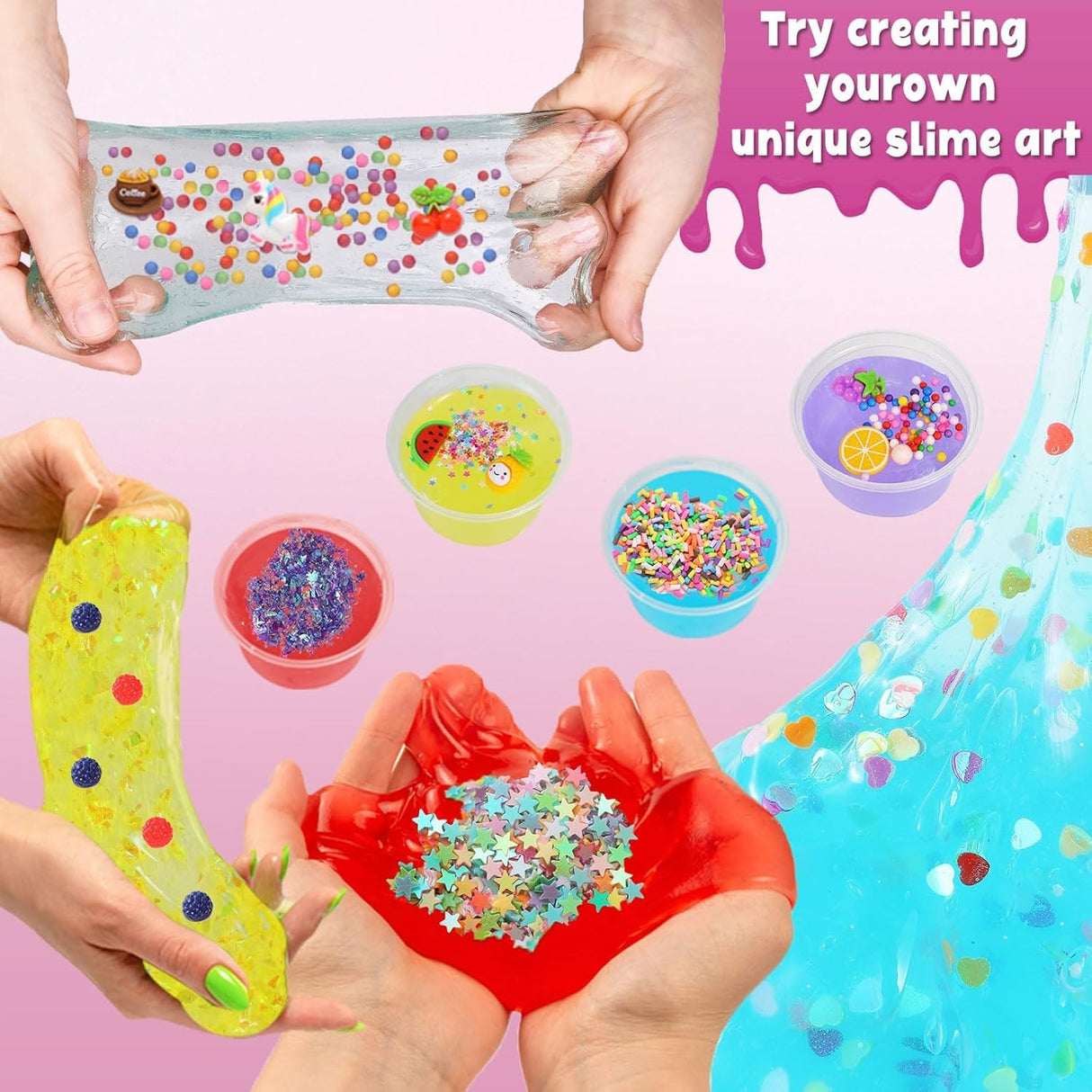 160 Pack Slime Supplies Making kit for Kids – Slime Mix Ins Accessories Include Slime Charms, Foam Balls for Creative Slime Making Generic