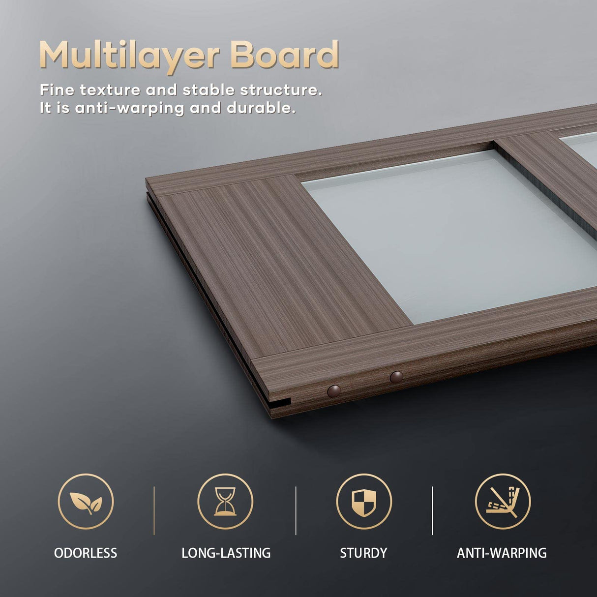 ROYMELO 30 x 84 Inch Glass Sliding Barn Door Slab and 5.5ft Hardware Kit Included, MDF Wood Panel Covered with Water-Proof Scratch-Resistant PVC Surface, Easy to Clean, Simple DIY Assembly ROYMELO