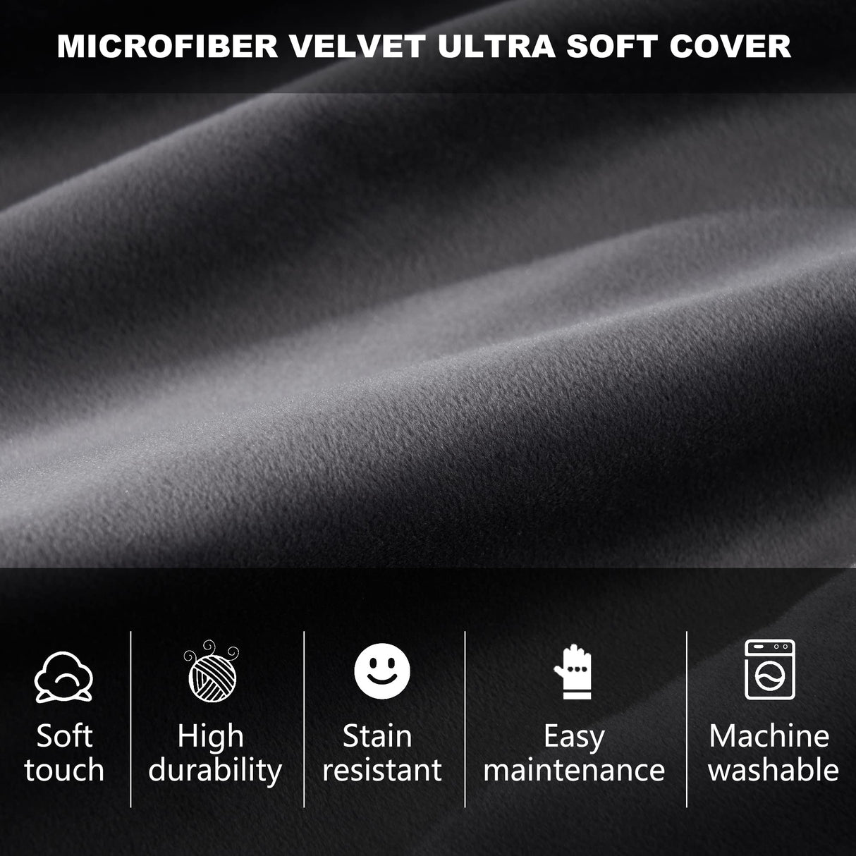 HABUTWAY Bean Bag Chair 3Ft Luxurious Velvet Ultra Soft Fur with High Rebound Memory Foam Bean Bag Chairs for Adults Plush Lazy Sofa with Fluffy Removable Sponge 3' (Grey) HABUTWAY