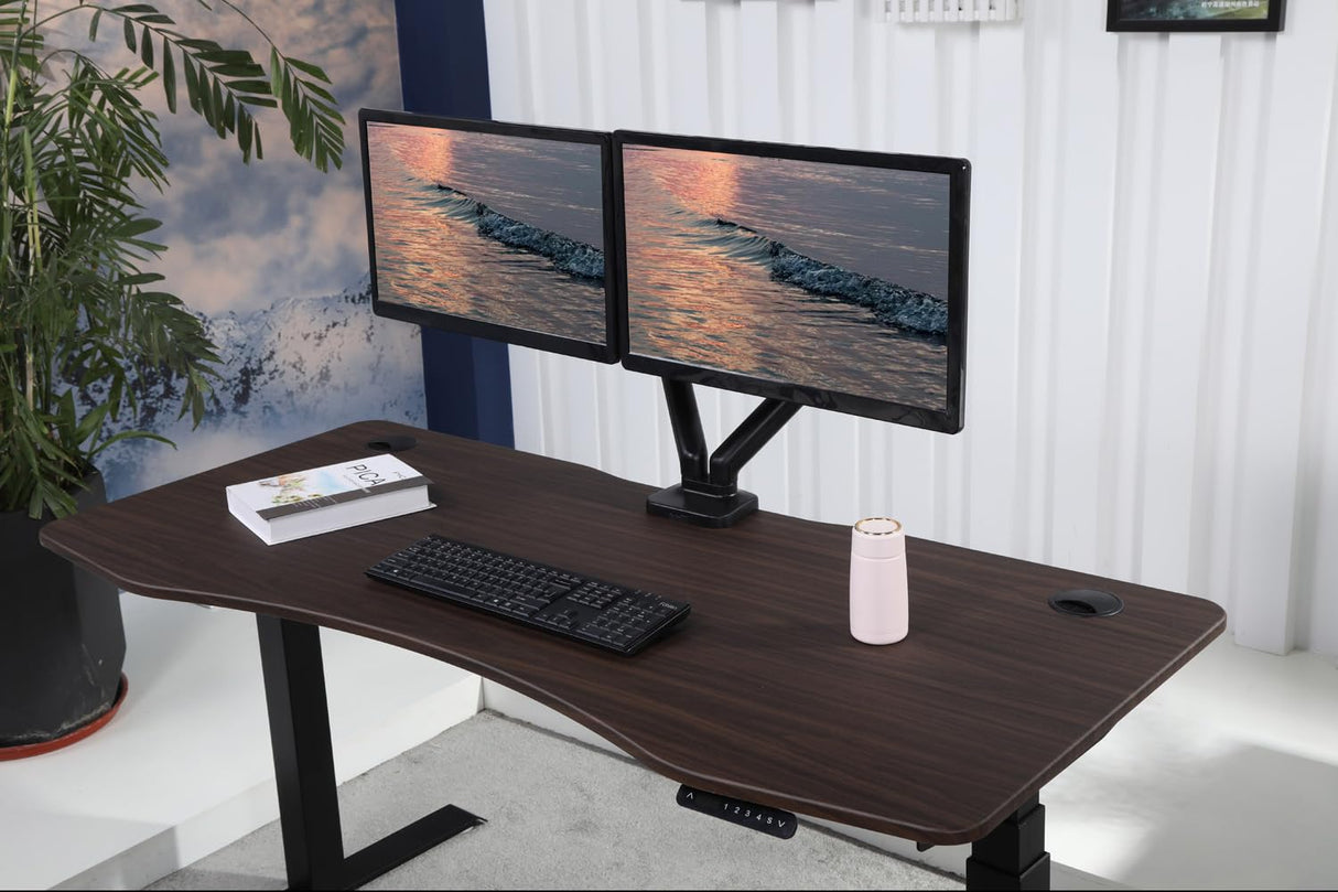 ApexDesk K Series 71" Height Adjustable Standing Desk with Memory Controller, Walnut ApexDesk