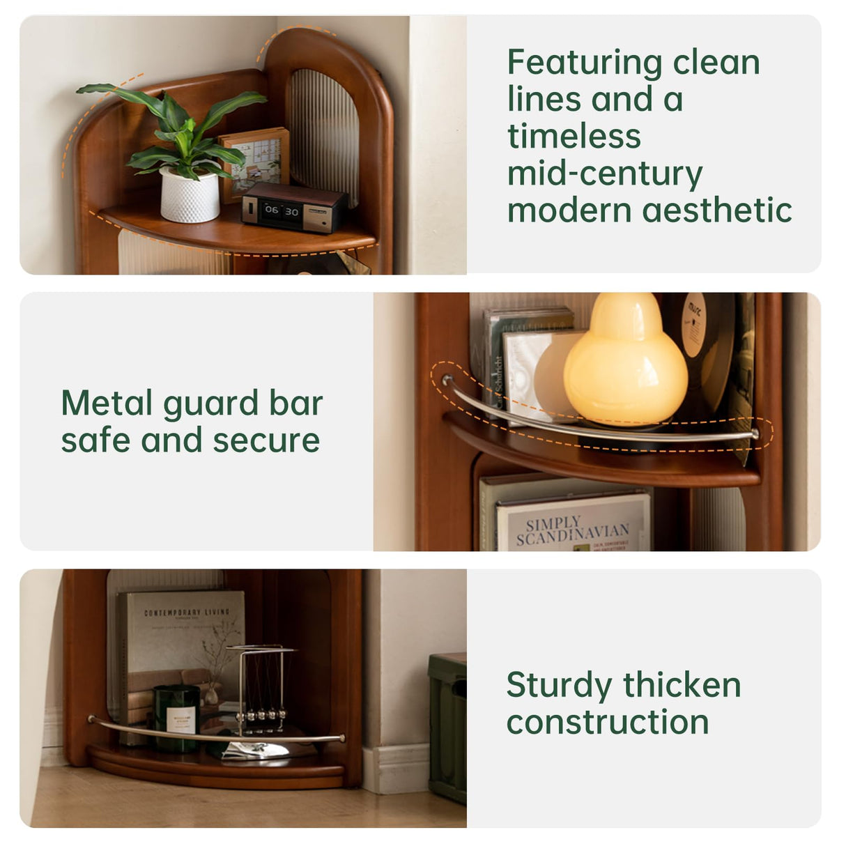 Wayshome 4-Tier 100% Solid Wood Corner Bookshelf, 64” Tall Mid Century Modern Corner Shelf Display, Open Storage Bookcase for Home Offie, Living Room (Poplar Wood) Wayshome