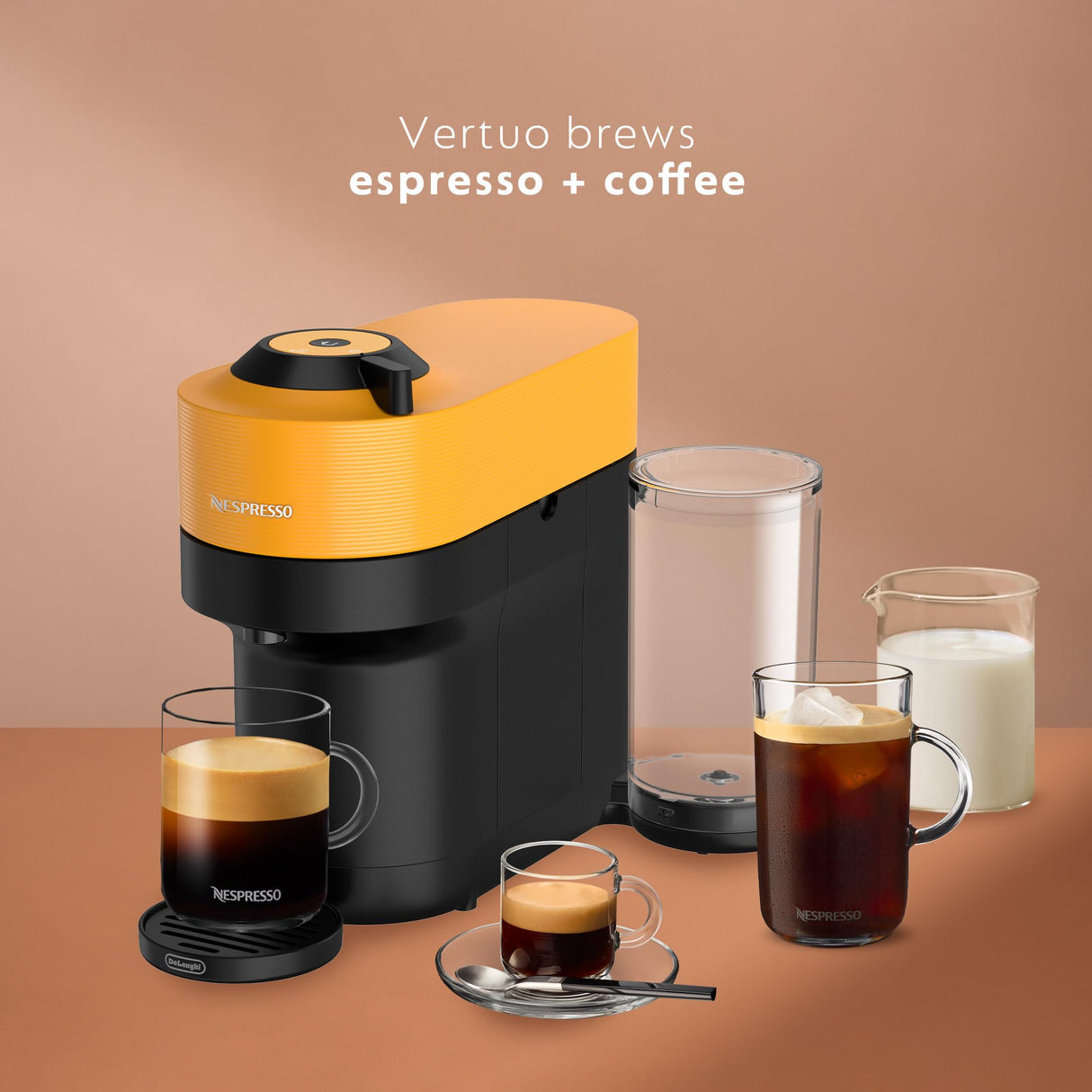Nespresso Vertuo Pop+ Coffee and Espresso Machine by De'Longhi, Mango Yellow Nespresso
