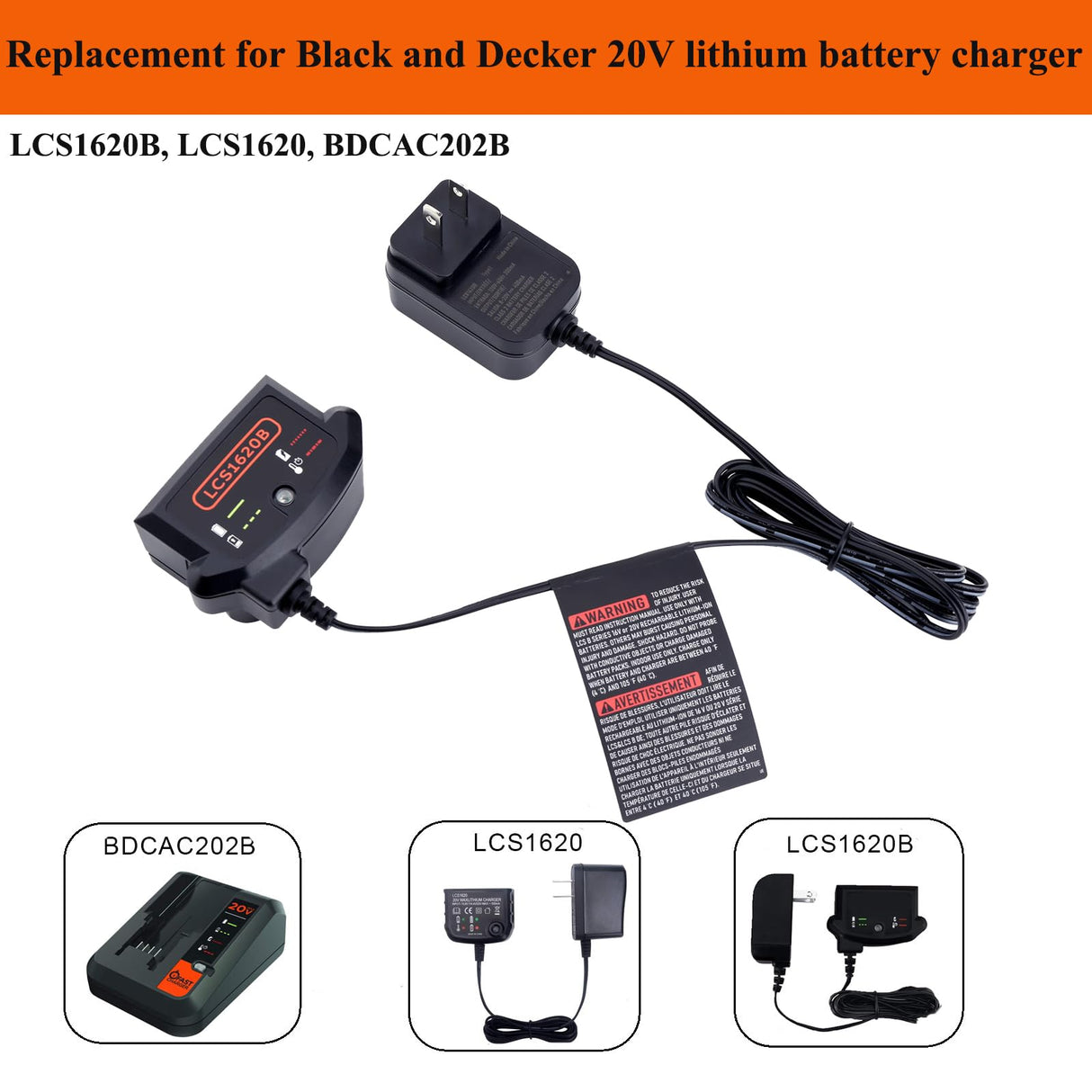 20V MAX Lithium Battery Charger Replacement for Black Decker LCS1620B,Compatible with Black and Decker 20Volts Li-ion Battery LBXR20 LBXR20-OPE LB2X4020 LBX4020 LB20 LBX20 LBXR2020-OPE Gonocop