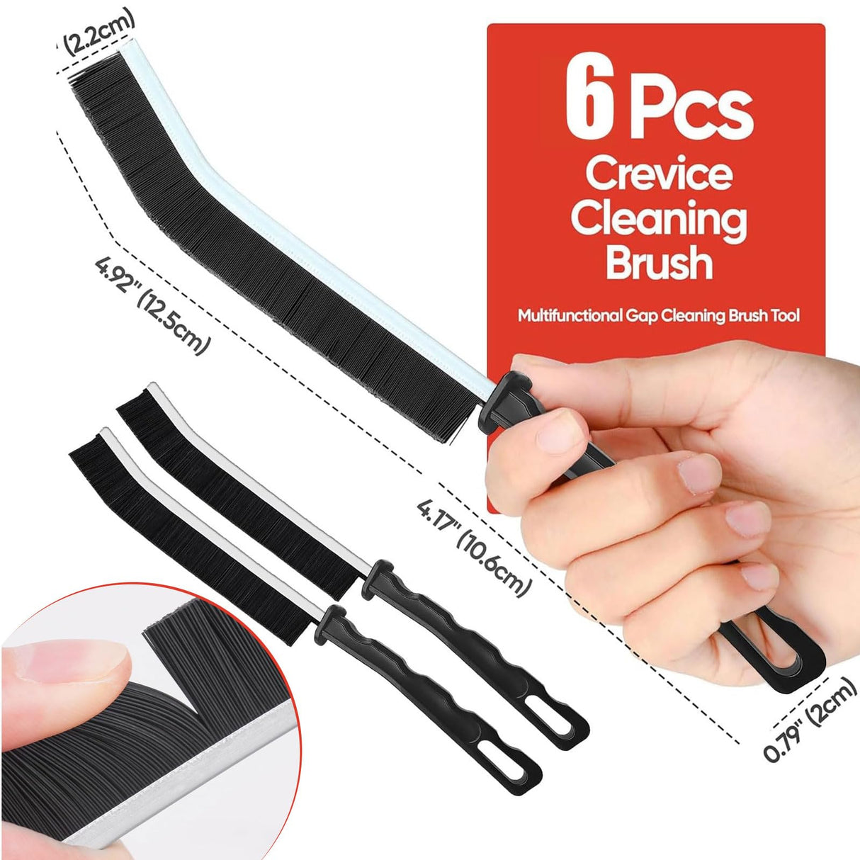 Crevice Cleaning Brush,Multifunctional Cleaning Brush Tool, Bathroom Gap Brush, Small Cleaning Brush, Grout Brush, Kitchen Brush, Cleaning Tools for Toilet, Bathroom, Home, Bathtub, Sink, Household MyVaky